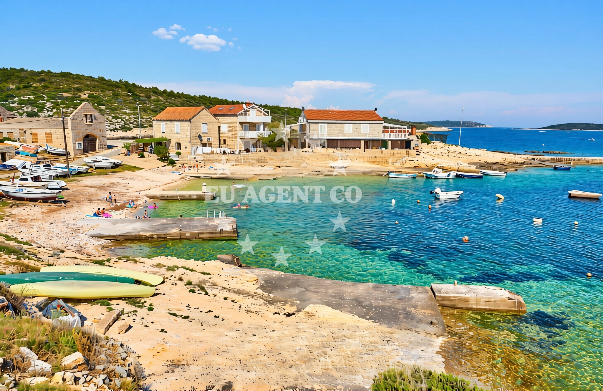 Shoreline and swimming area at Luka sjever, Rukavac (Vis) Beach in Luka sjever