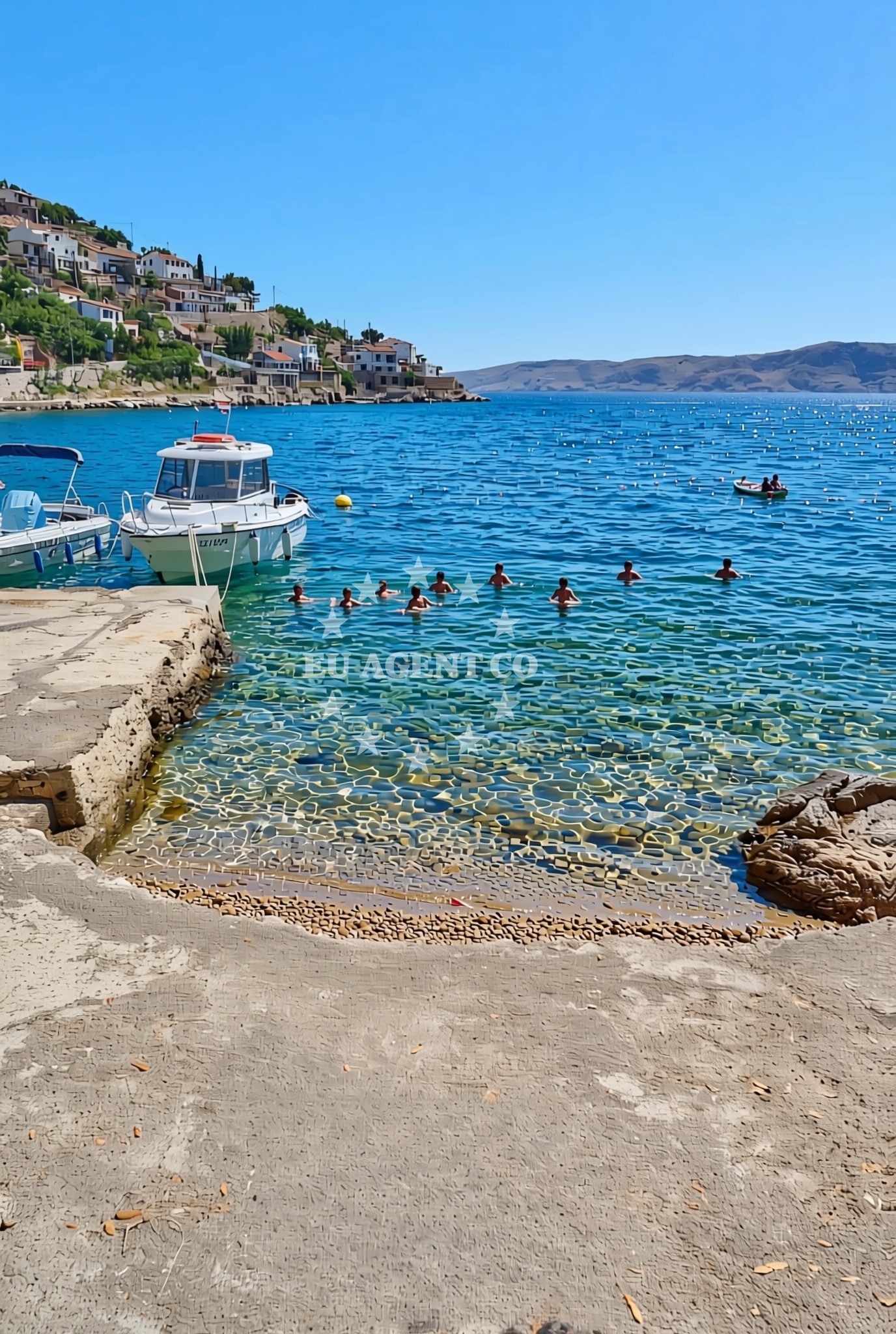 Sea and coastal view of Luka, Starigrad (Senj) Beach in Luka