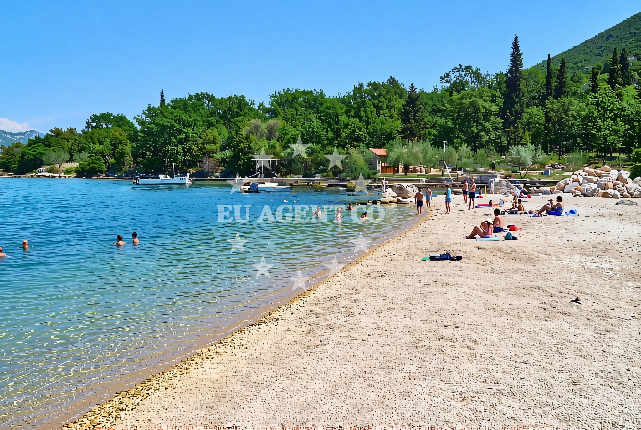 Shoreline and swimming area at Luka (Ston): beaches and coves (3) in Luka (Ston)