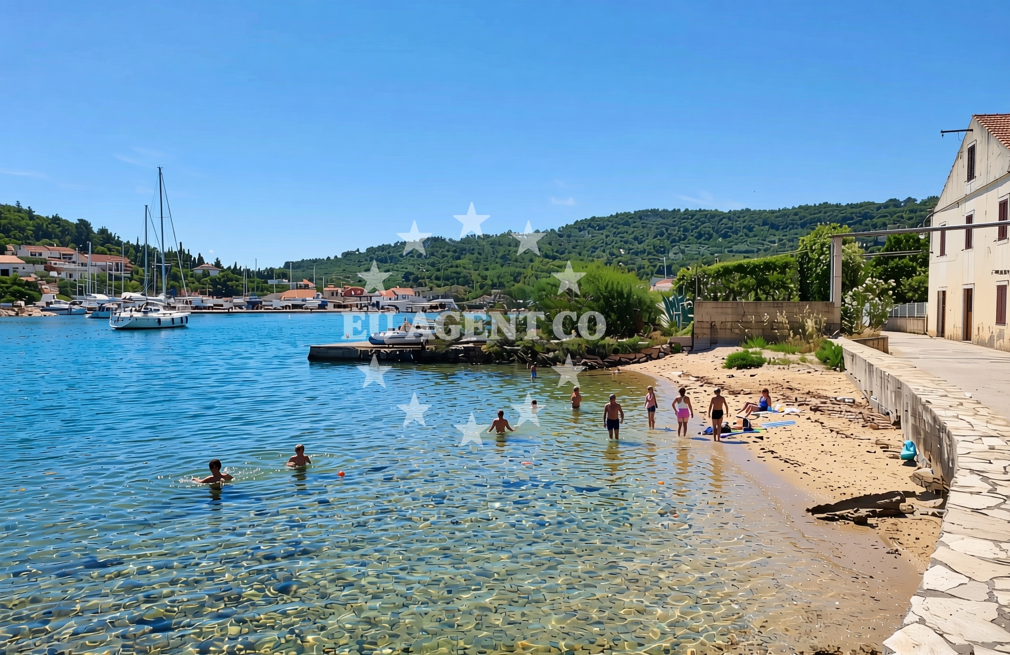 Overview of Luka, Veli Iž (Iž) Beach in Luka