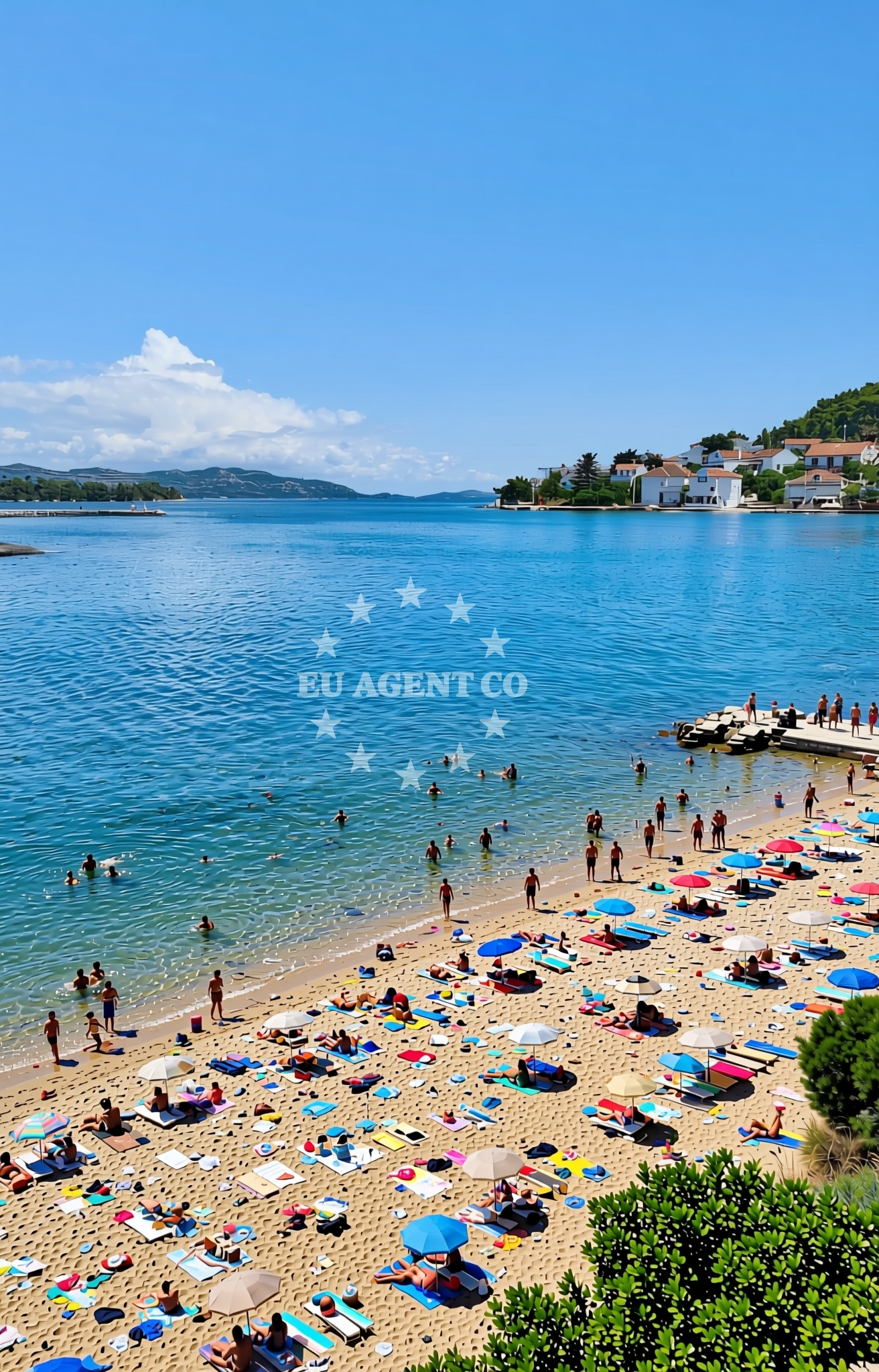 Sea and coastal view of Luka, Veli Iž (Iž) Beach in Luka