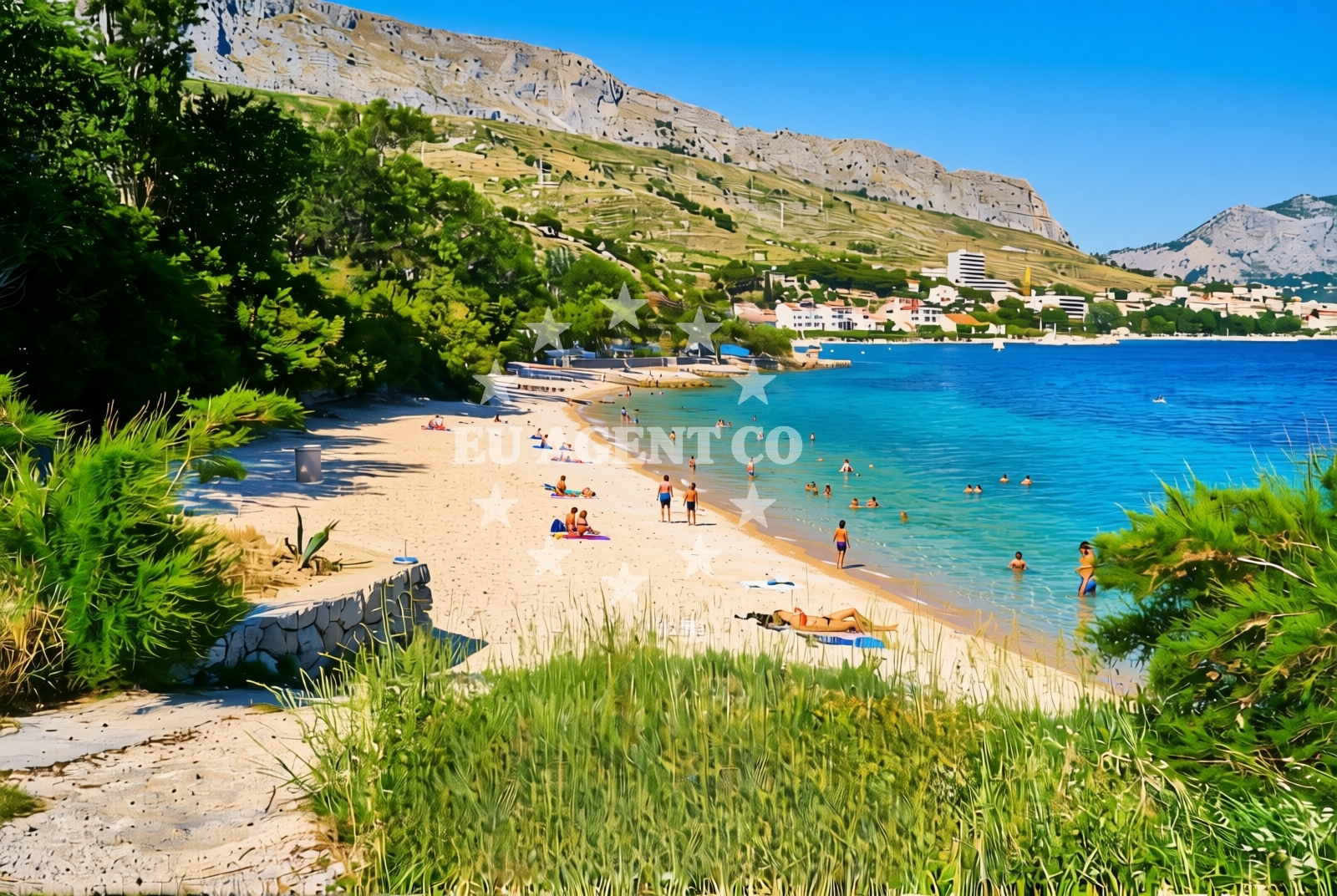 Overview of Luka zapad, Duće Beach in Luka zapad