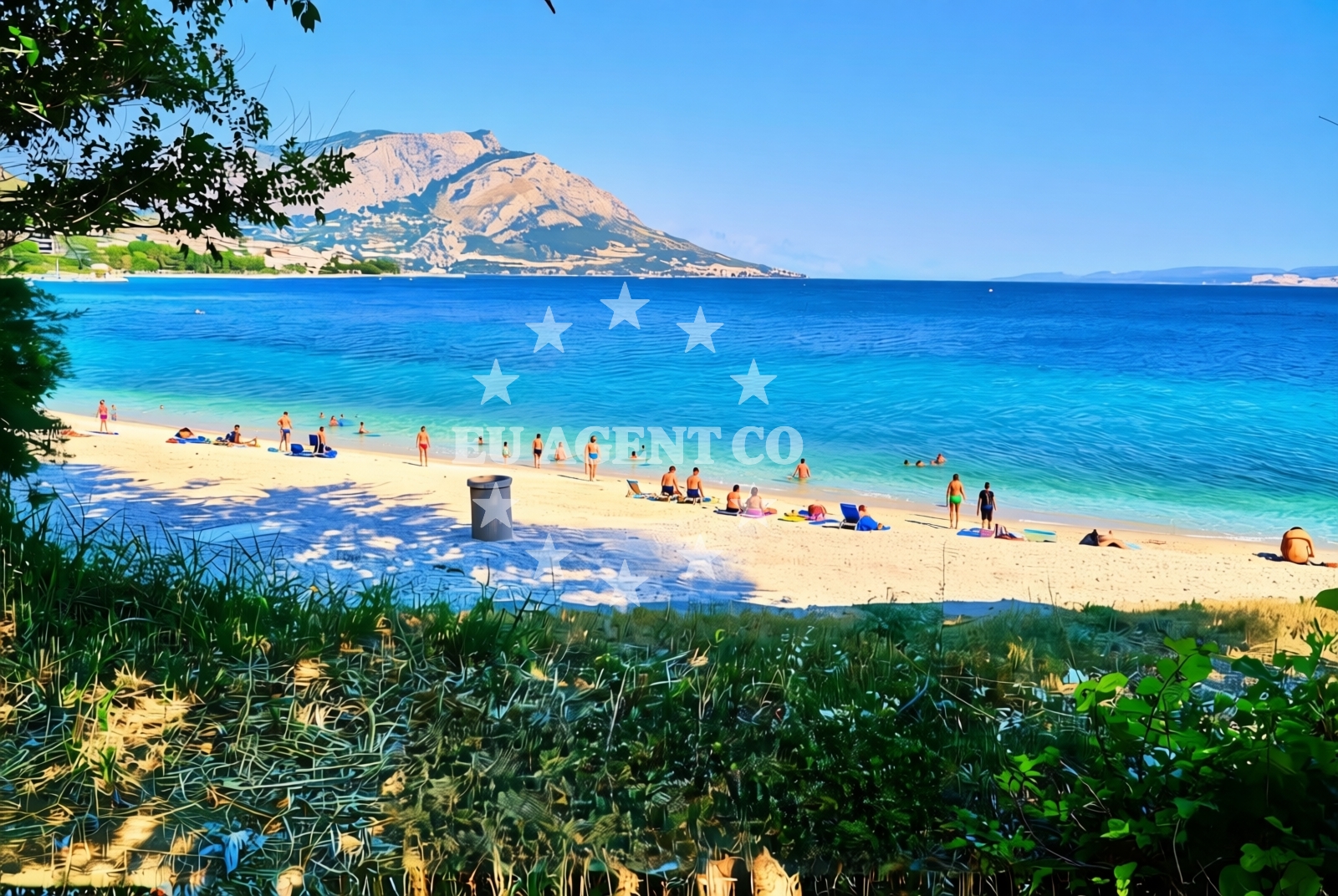 Sea and coastal view of Luka zapad, Duće Beach in Luka zapad