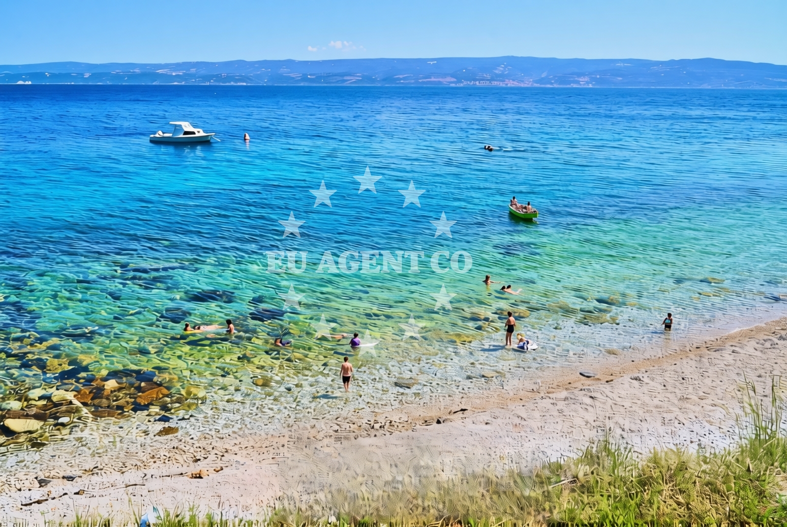 Beach facilities and surroundings at Luka zapad, Duće Beach in Luka zapad