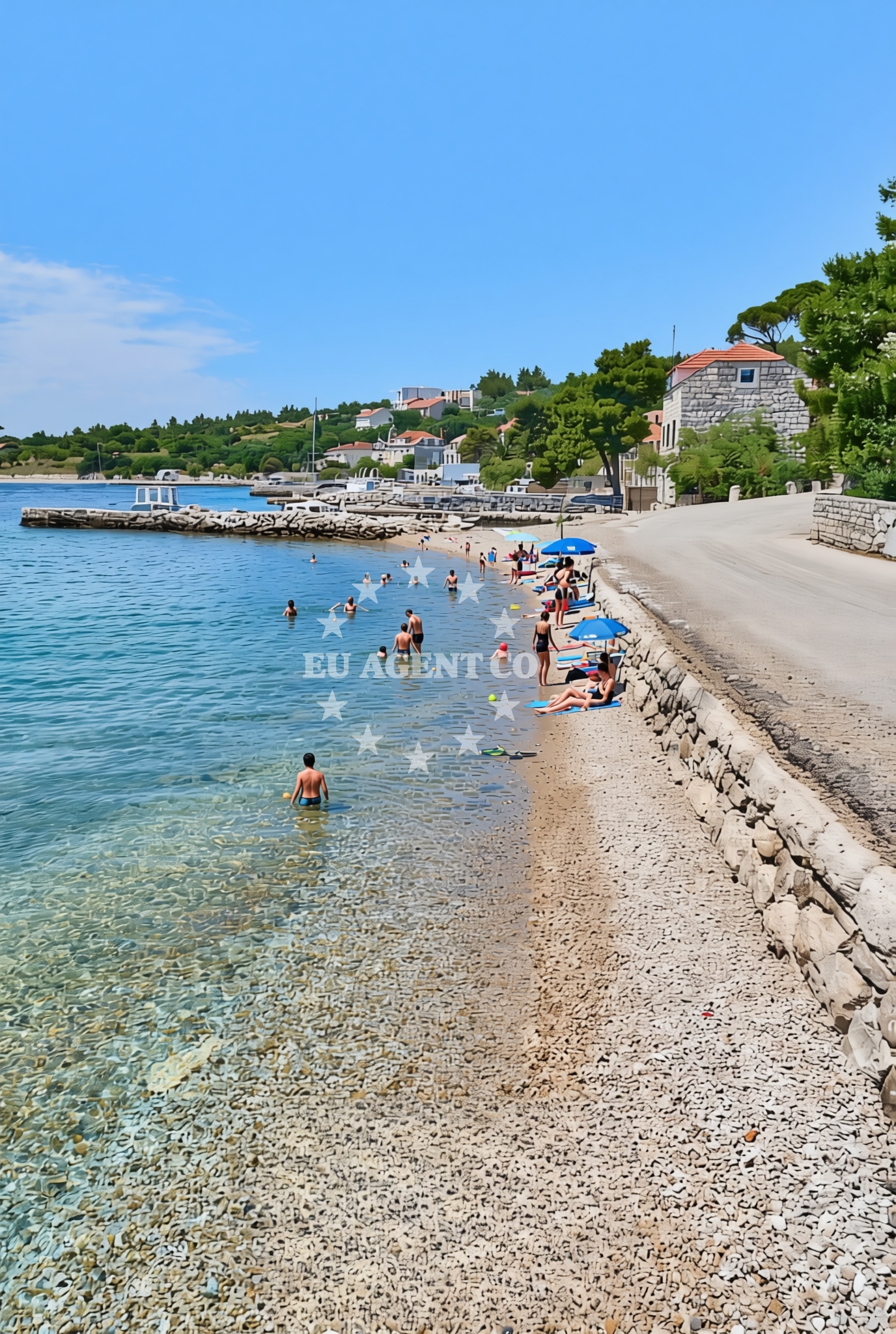 Shoreline and swimming area at Luka zapad, Kučište Beach in Luka zapad