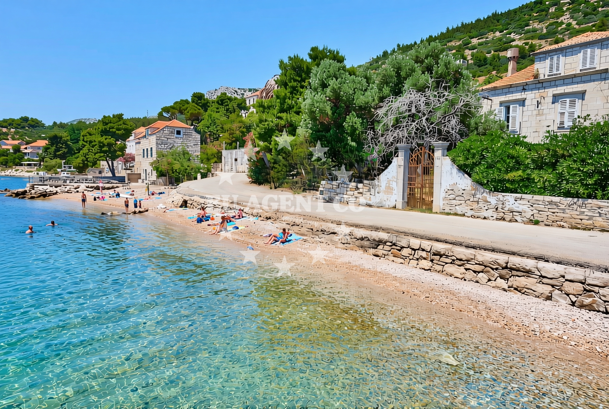 Sea and coastal view of Luka zapad, Kučište Beach in Luka zapad