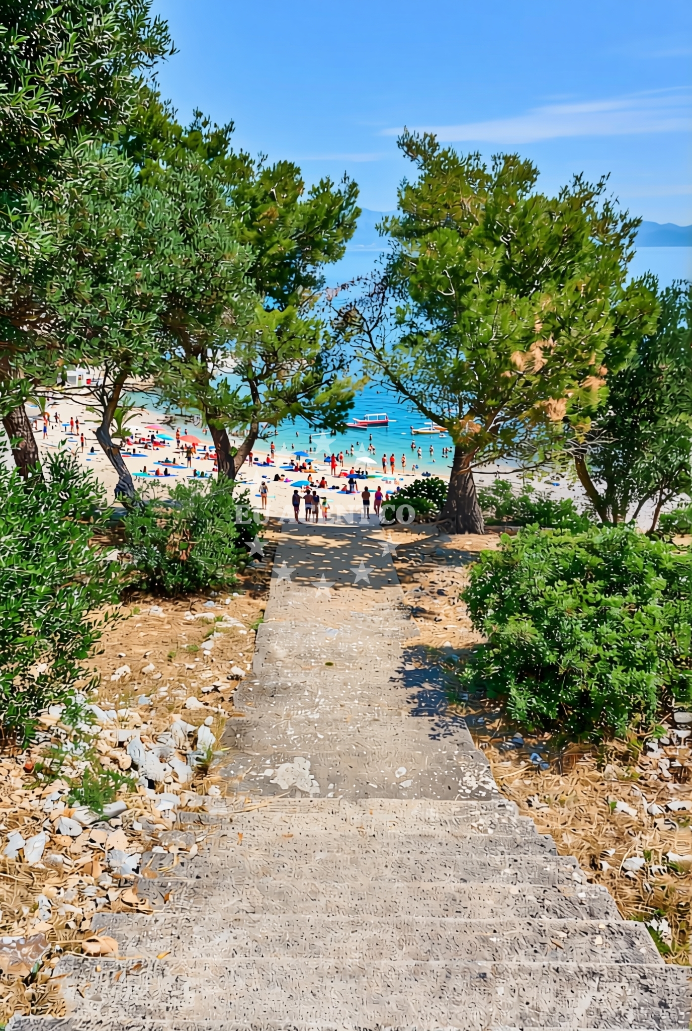 Sea and coastal view of Luka zapad, Trpanj Beach in Luka zapad
