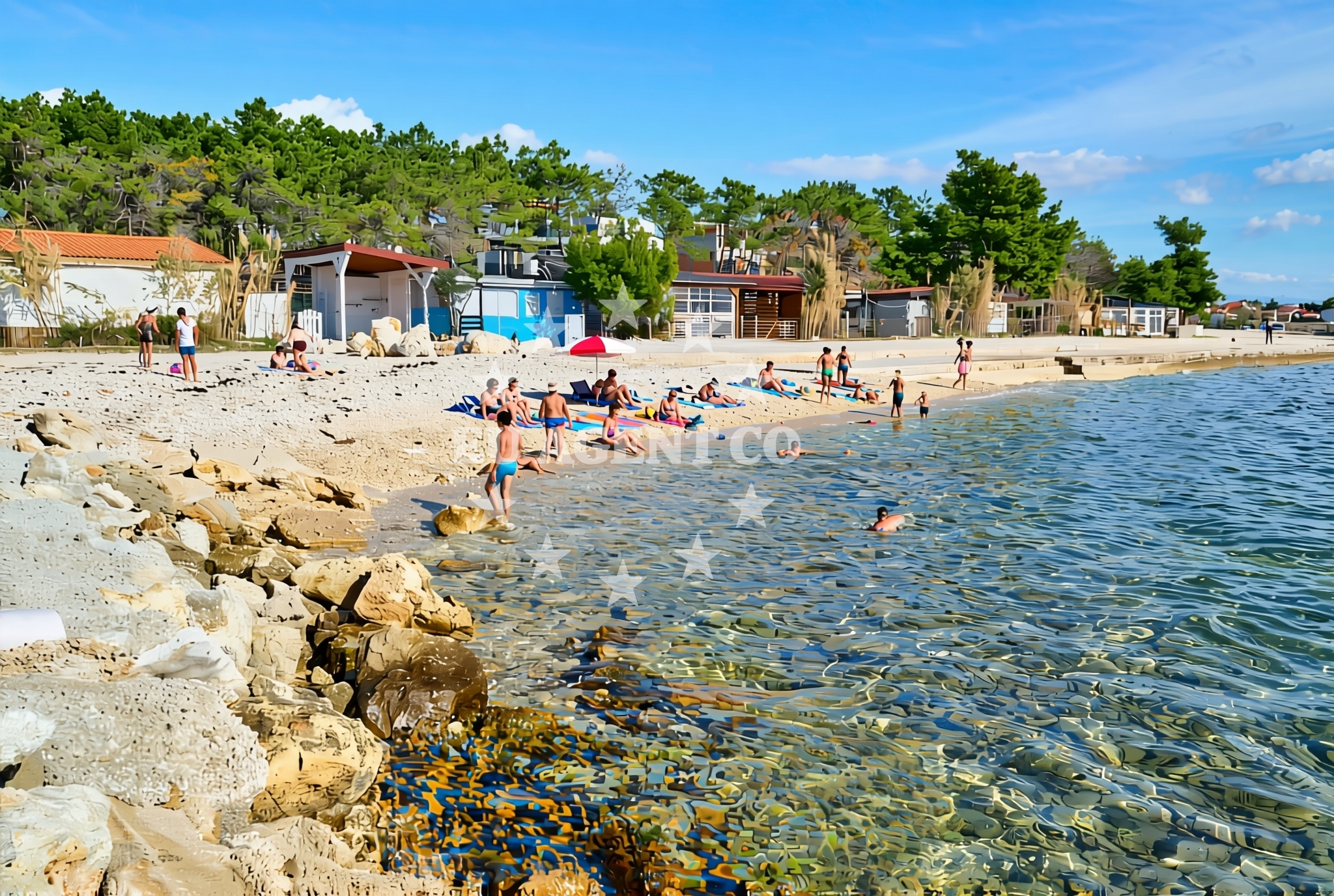 Overview of Luka zapad, Vir (Vir) Beach in Luka zapad