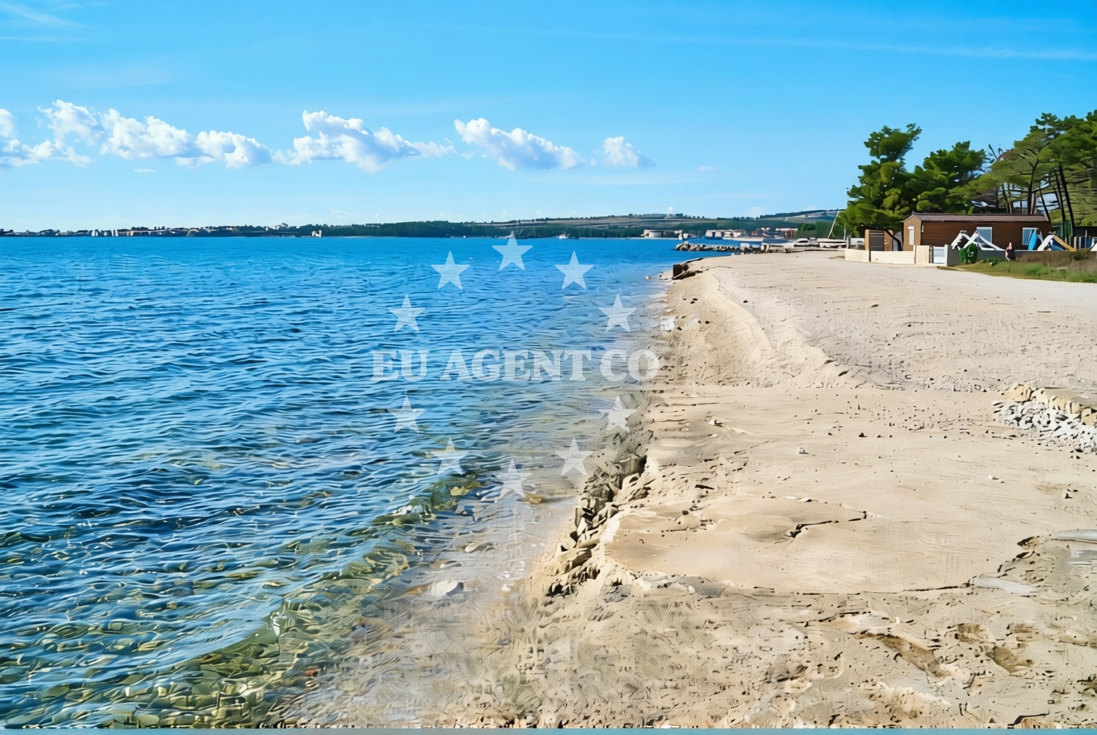Sea and coastal view of Luka zapad, Vir (Vir) Beach in Luka zapad