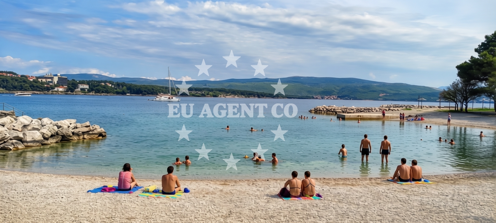 Sea and coastal view of Lukobran Beach in 3 Ulica Braće Linardića, Krk