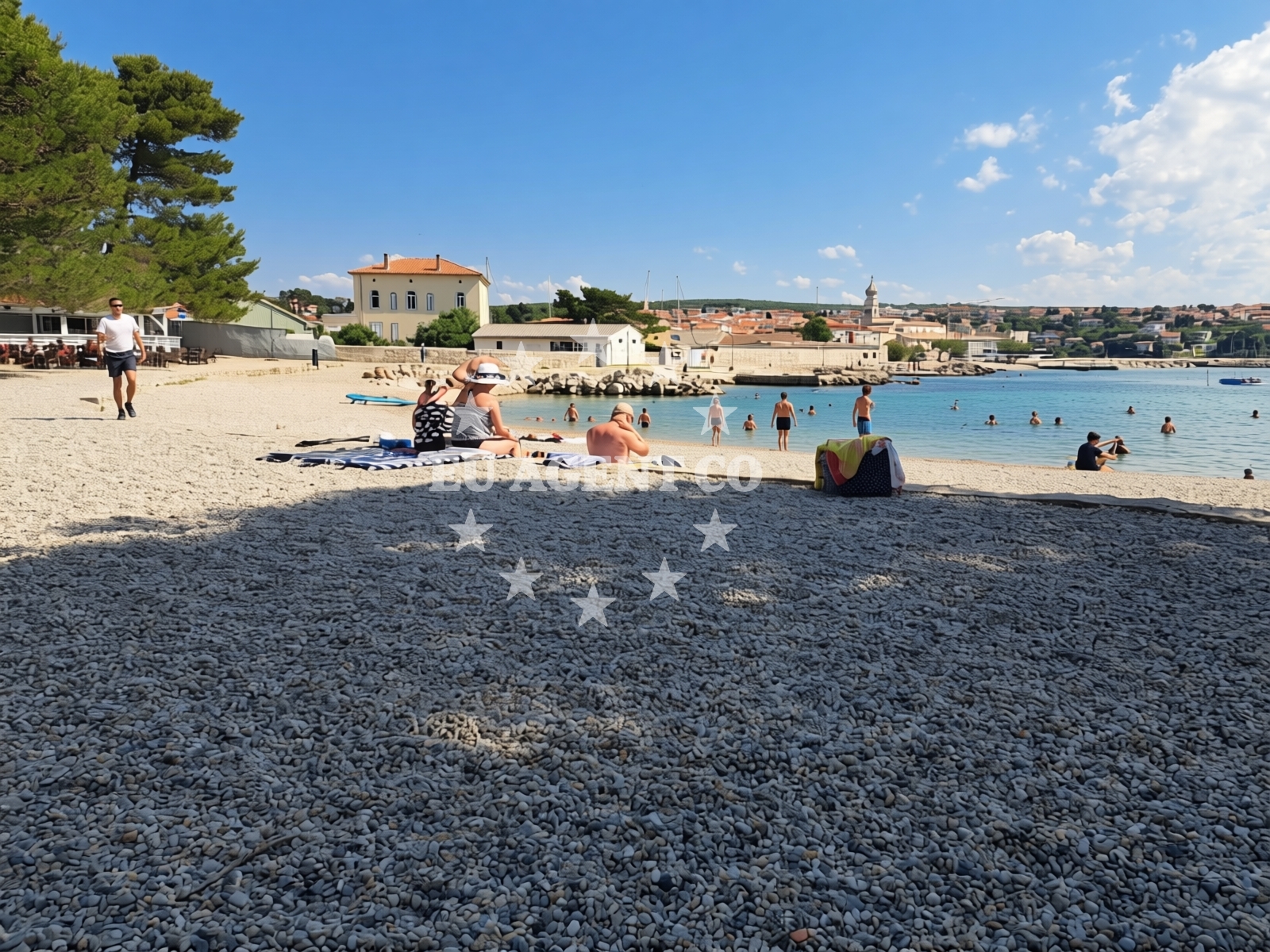 Beach facilities and surroundings at Lukobran Beach in 3 Ulica Braće Linardića, Krk