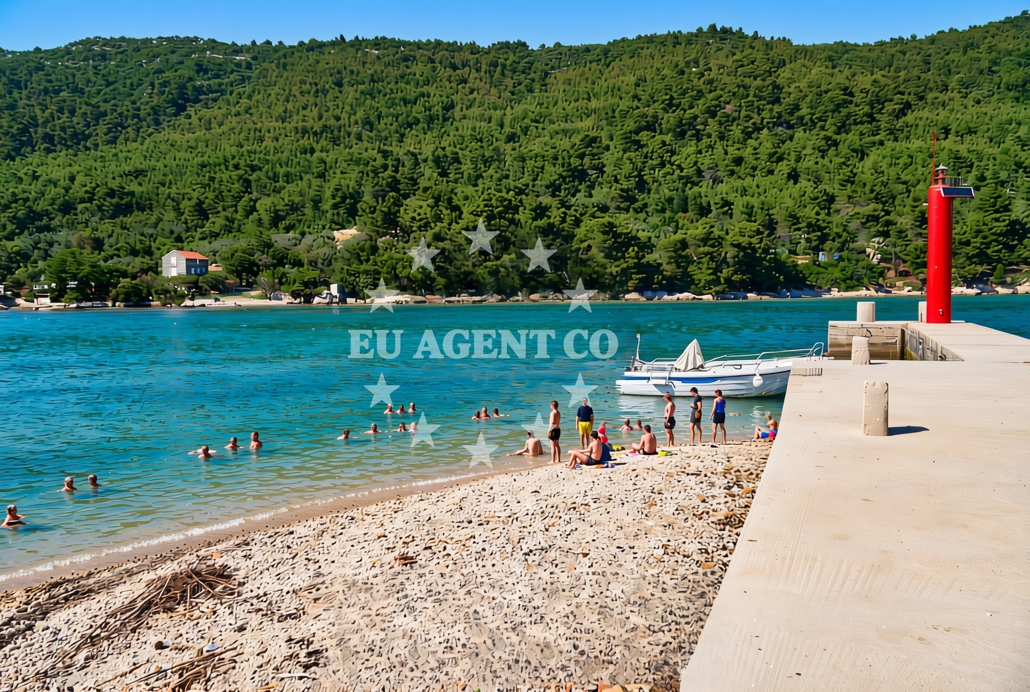 Beach facilities and surroundings at Lukobran, Broce Beach in Lukobran