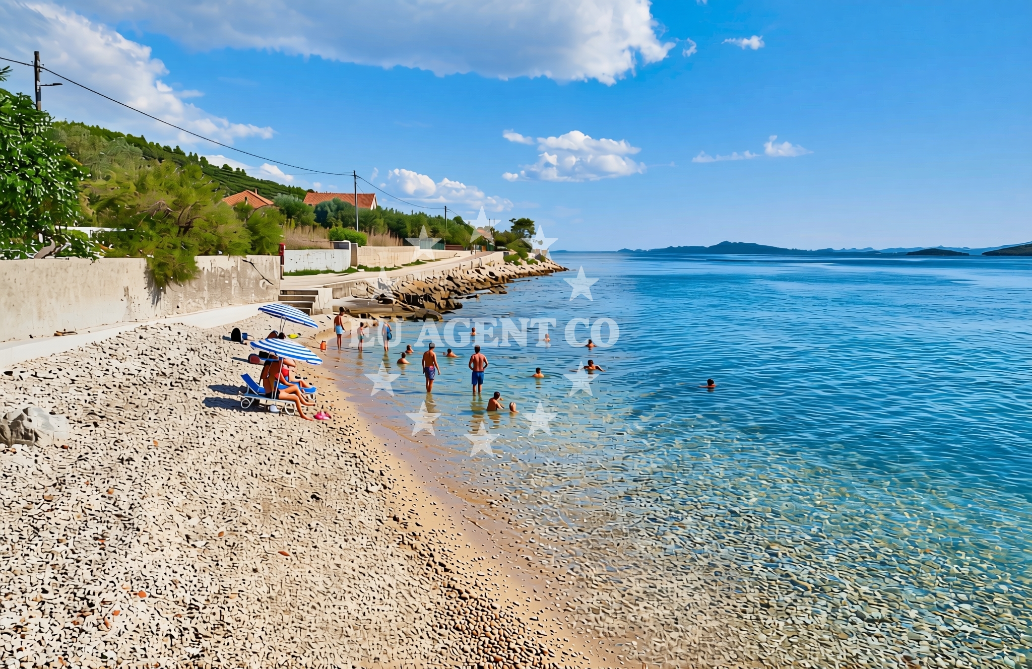 Overview of Lukobran, Rivanj (Rivanj) Beach in Lukobran
