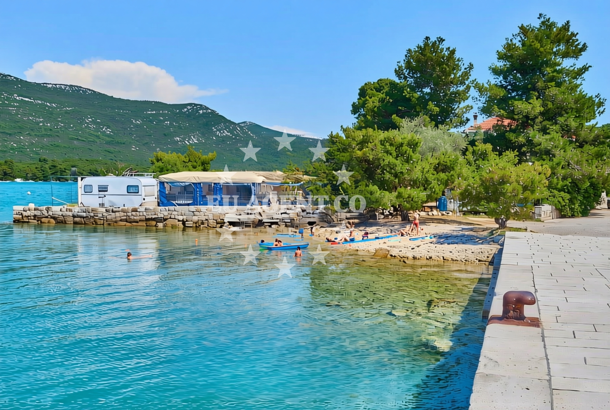 Sea and coastal view of Lukobran sjever, Hodilje Beach in Lukobran sjever