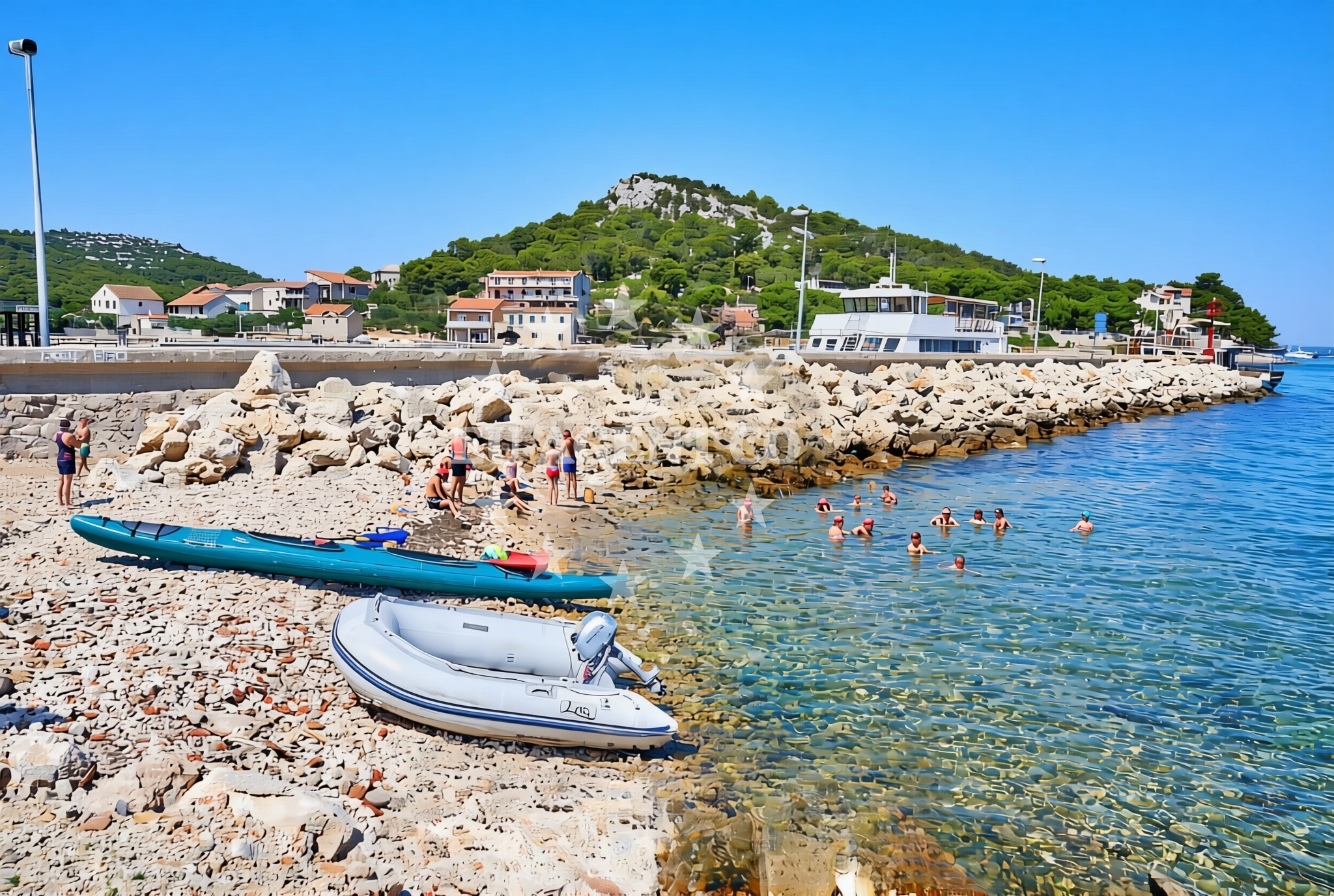 Overview of Lukobran, Vrgada (Vrgada) Beach in Lukobran
