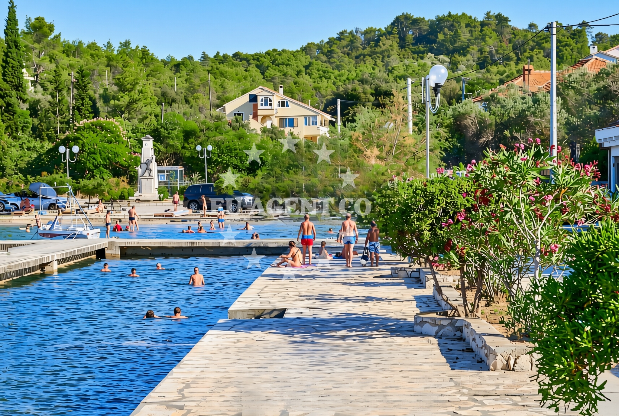 Overview of Lukoran beach in Put Rančićevih 2, Lukoran