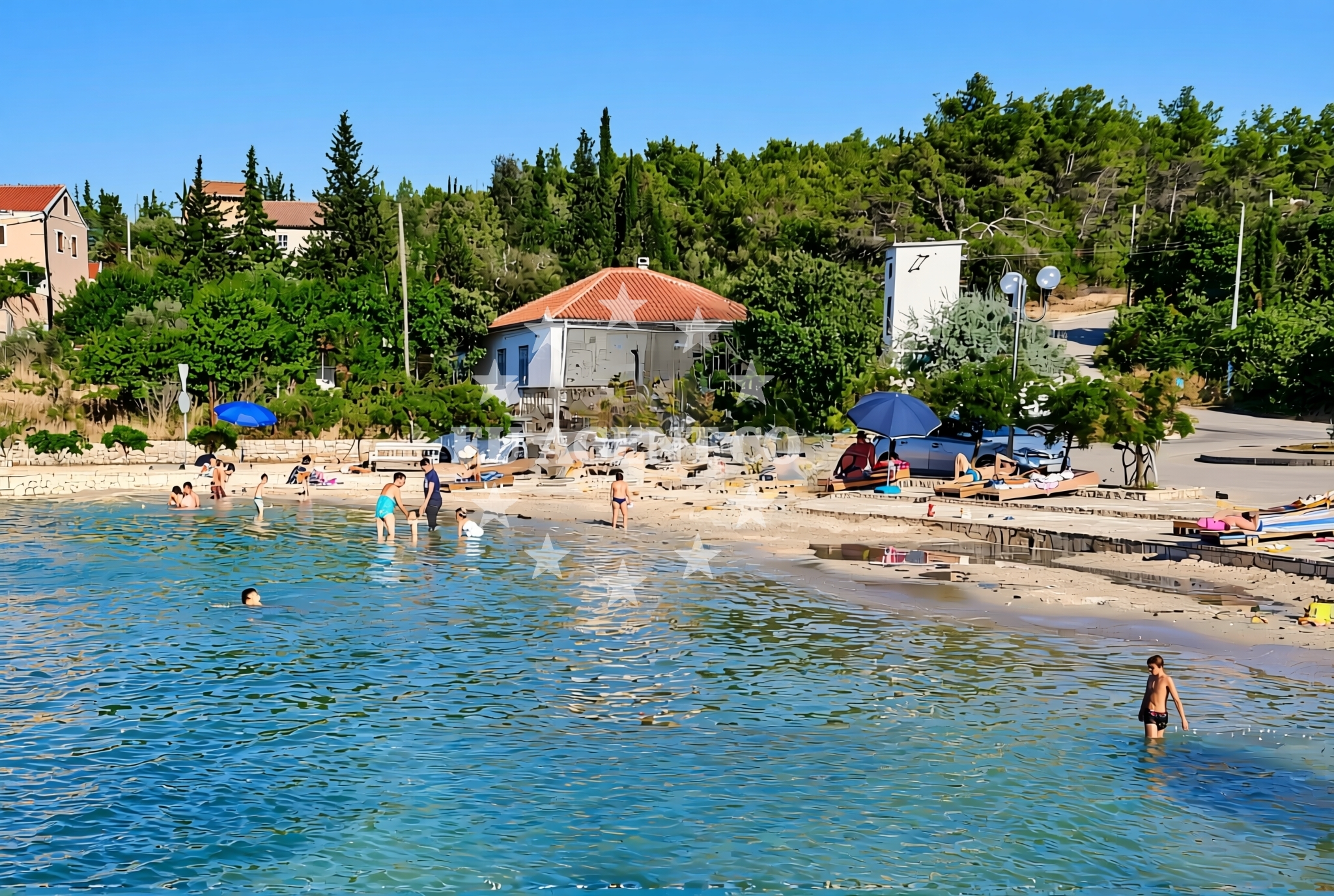 Shoreline and swimming area at Lukoran beach in Put Rančićevih 2, Lukoran