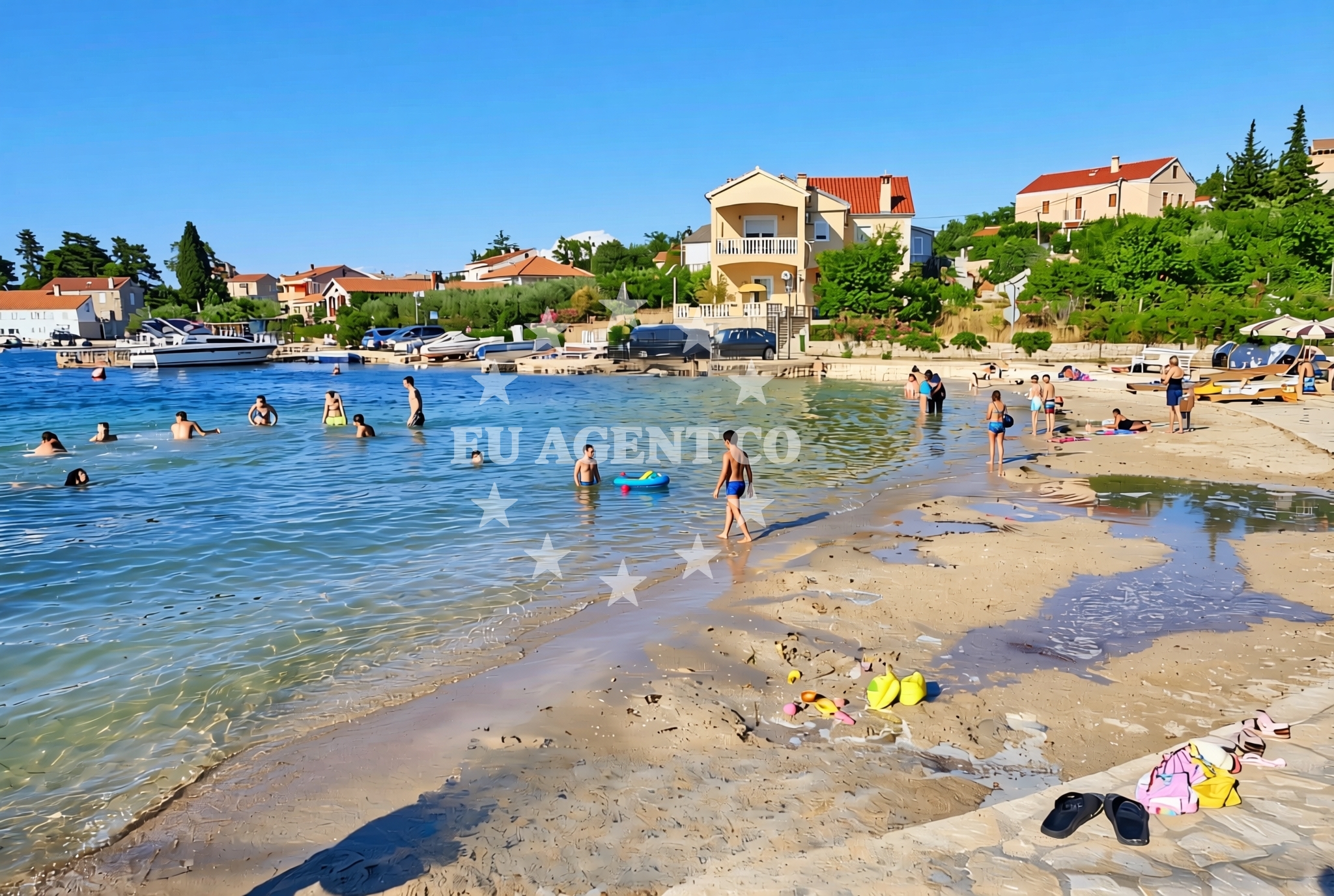 Sea and coastal view of Lukoran beach in Put Rančićevih 2, Lukoran