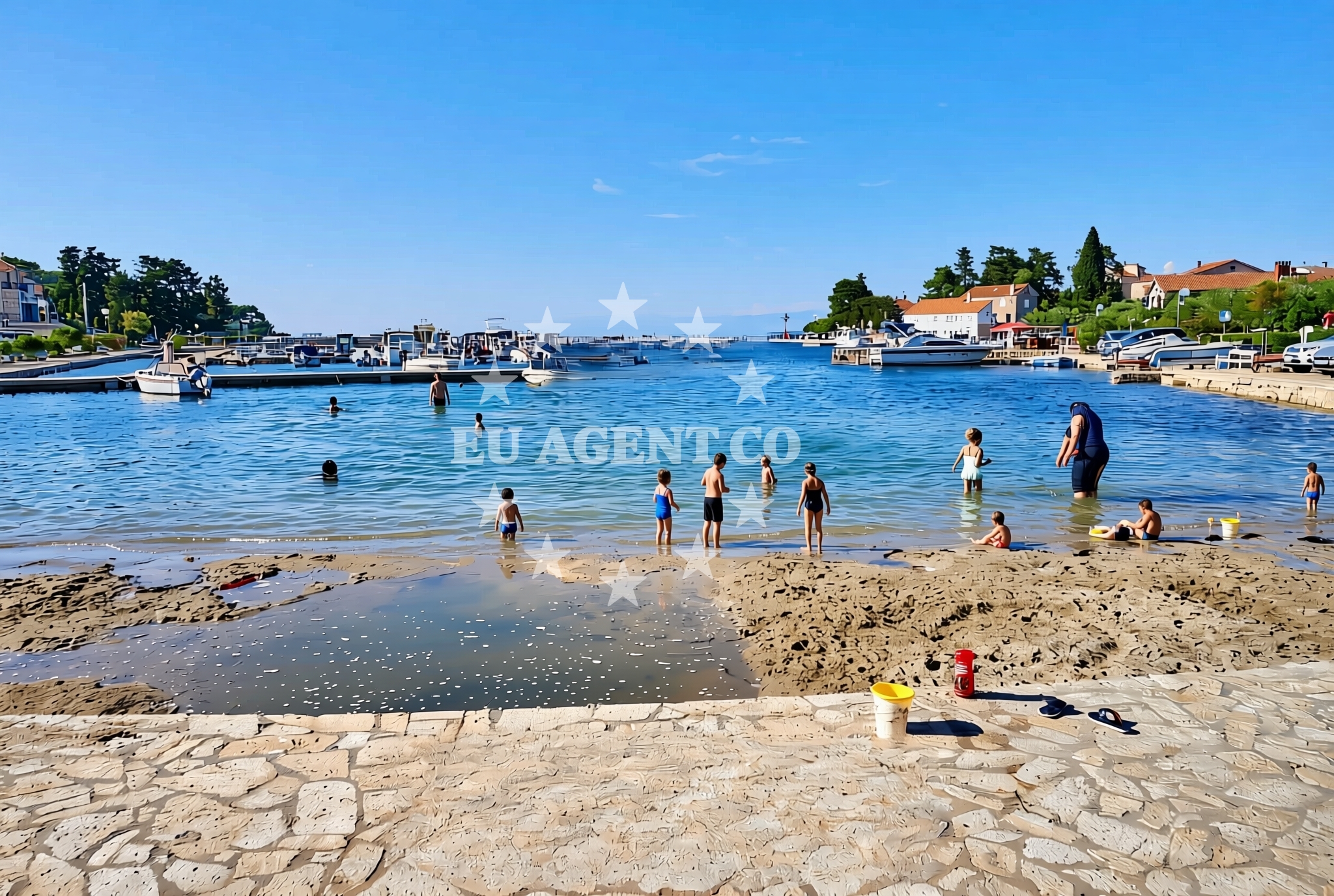 Beach facilities and surroundings at Lukoran beach in Put Rančićevih 2, Lukoran