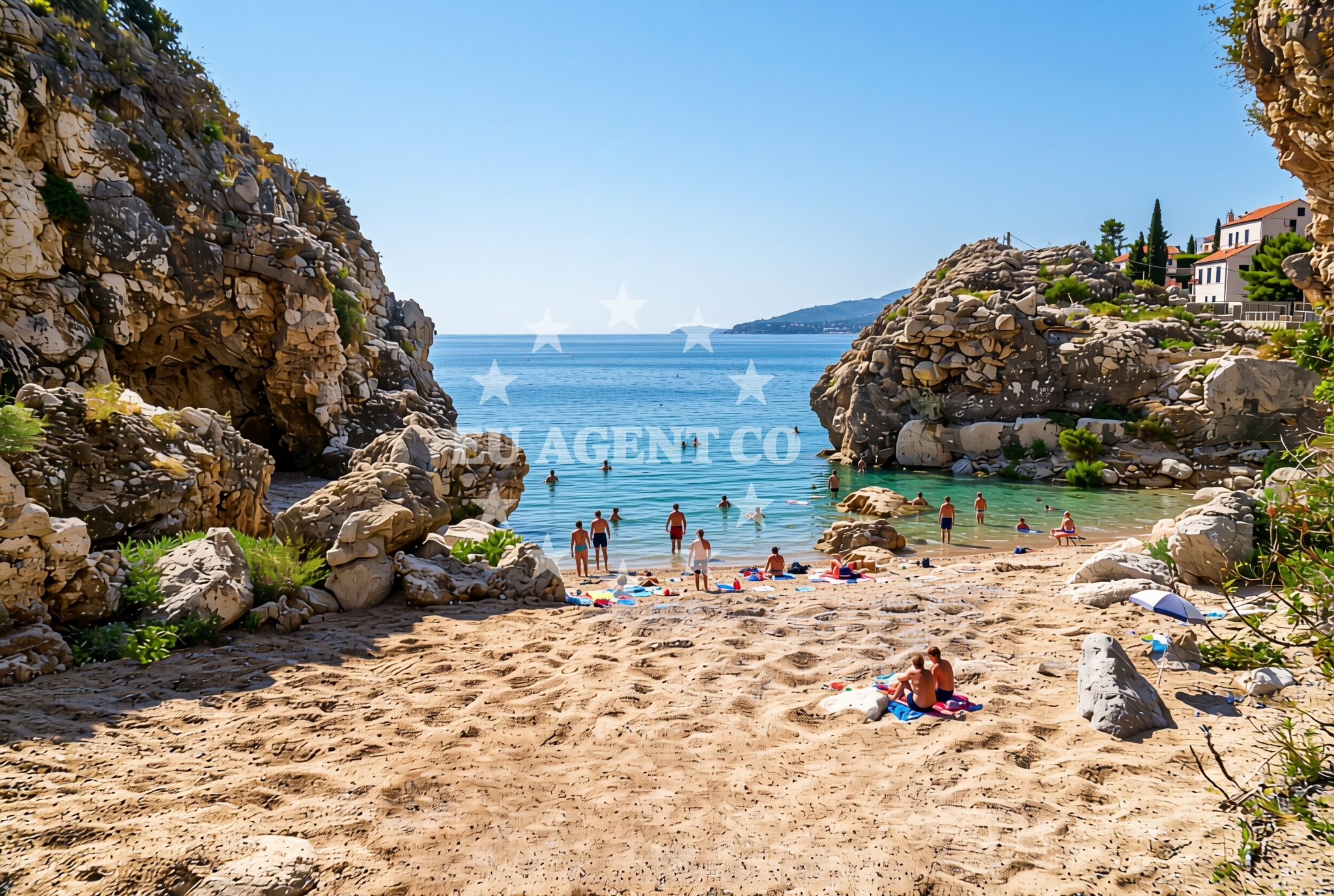 Beach facilities and surroundings at Lukovica, Plat Beach in Lukovica
