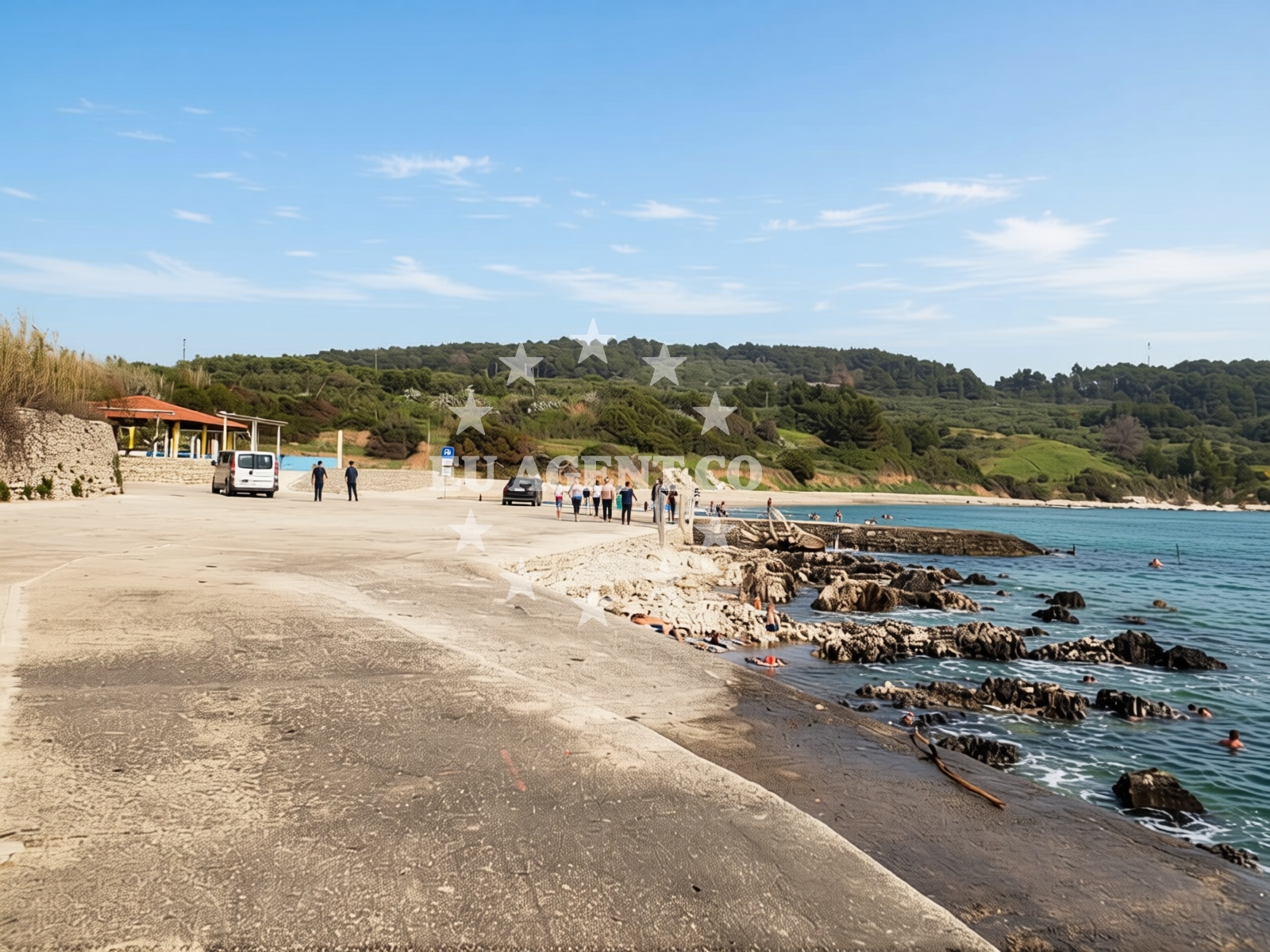 Sea and coastal view of Lumbarda beach in 487 Lumbarda, Lumbarda