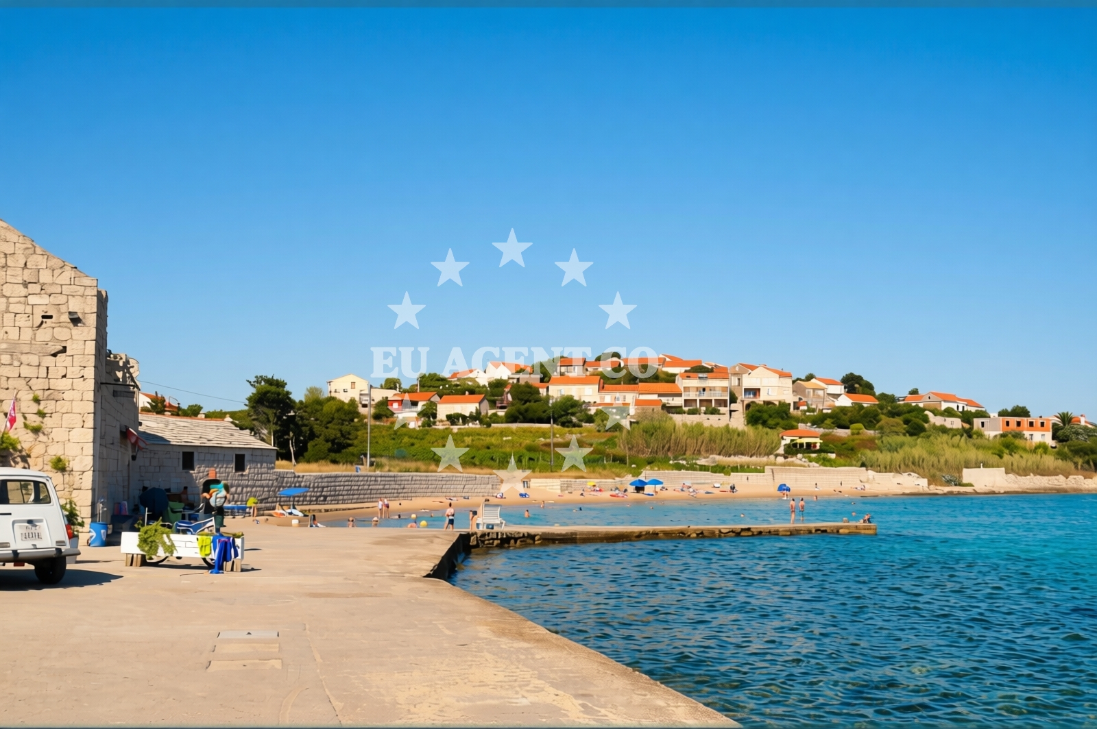 Beach facilities and surroundings at Lumbarda beach in 487 Lumbarda, Lumbarda