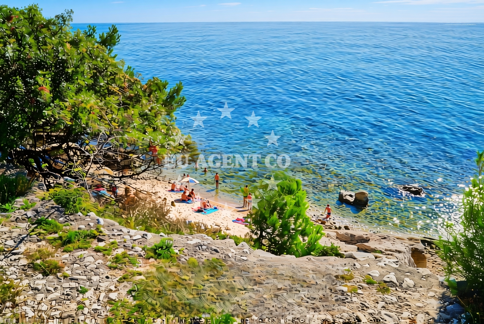 Shoreline and swimming area at Lumbortovo, Kostrena Beach in Lumbortovo
