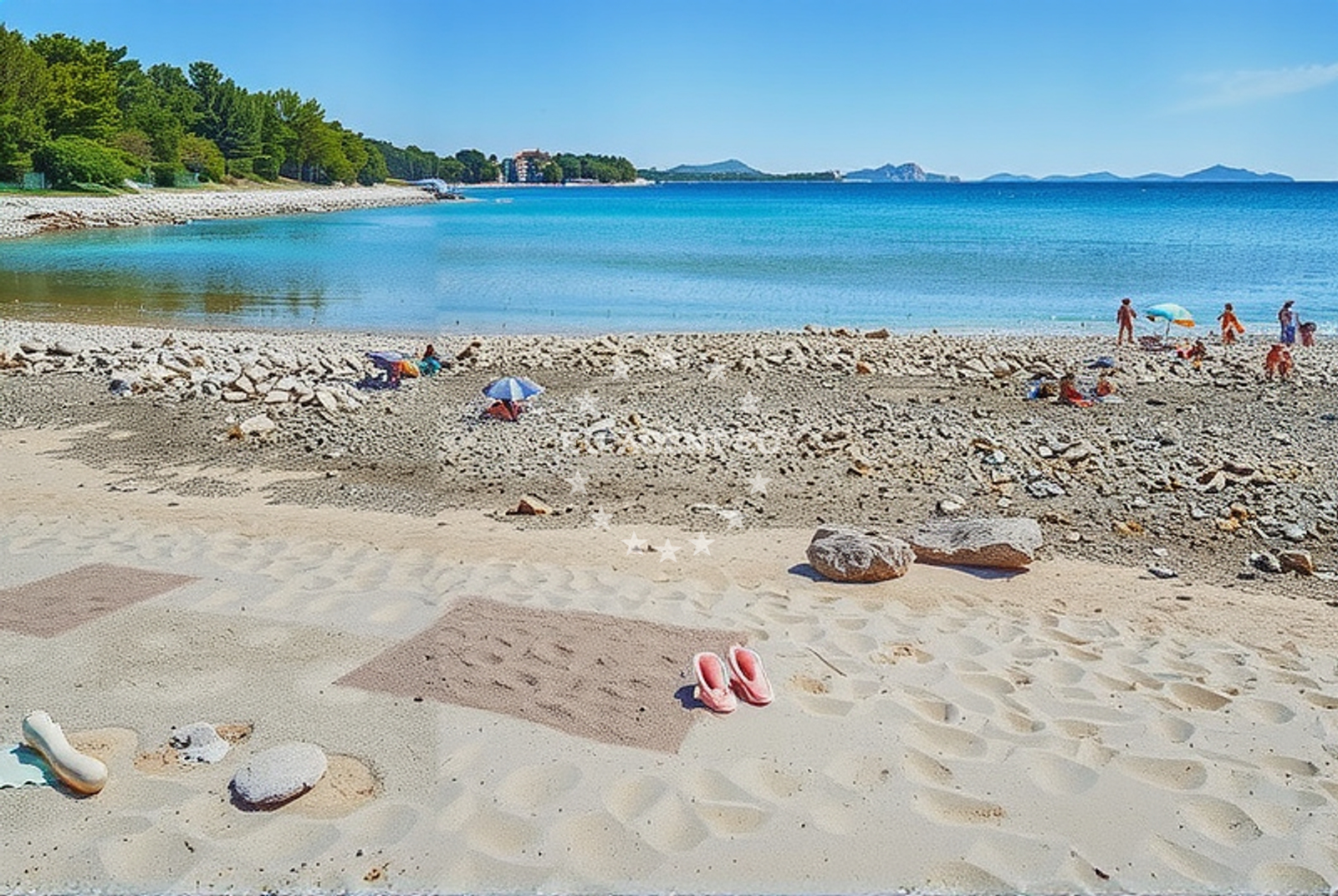 Additional view of Lumbrak beach in Crvena Luka 1, Biograd na Moru