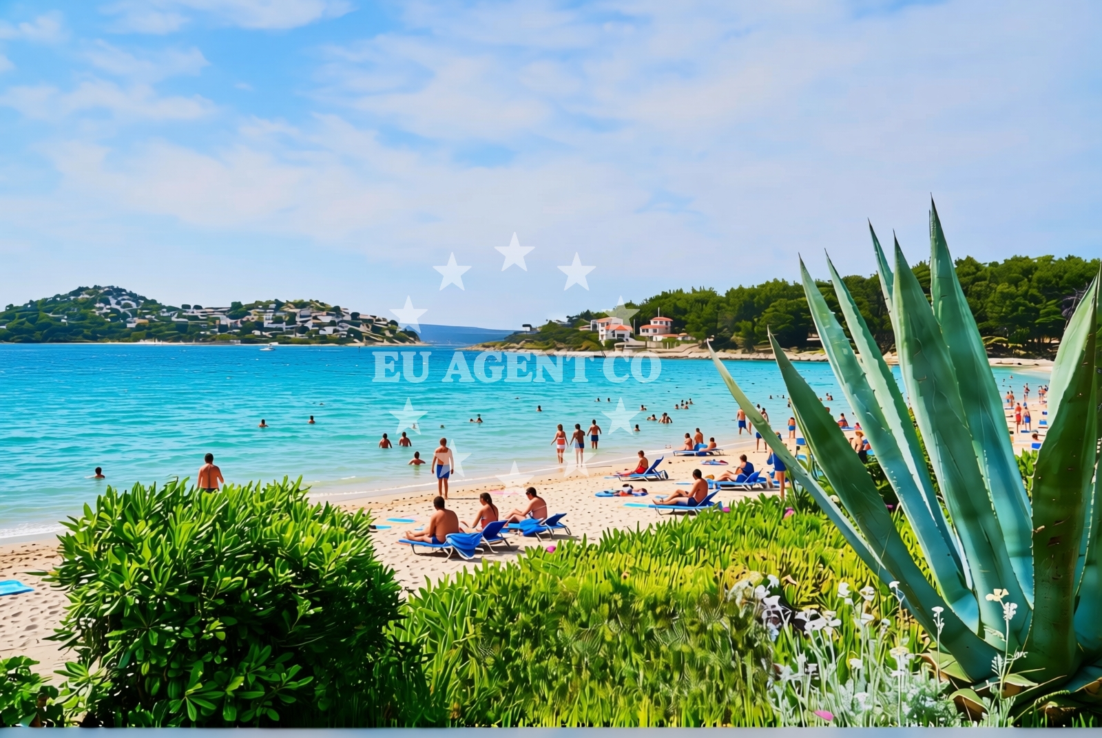 Beach facilities and surroundings at Luna, Tribunj Beach in Luna
