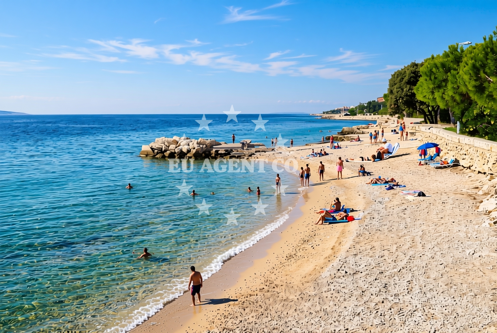 Overview of Lungo mare, Mandre (Pag) Beach in Lungo mare