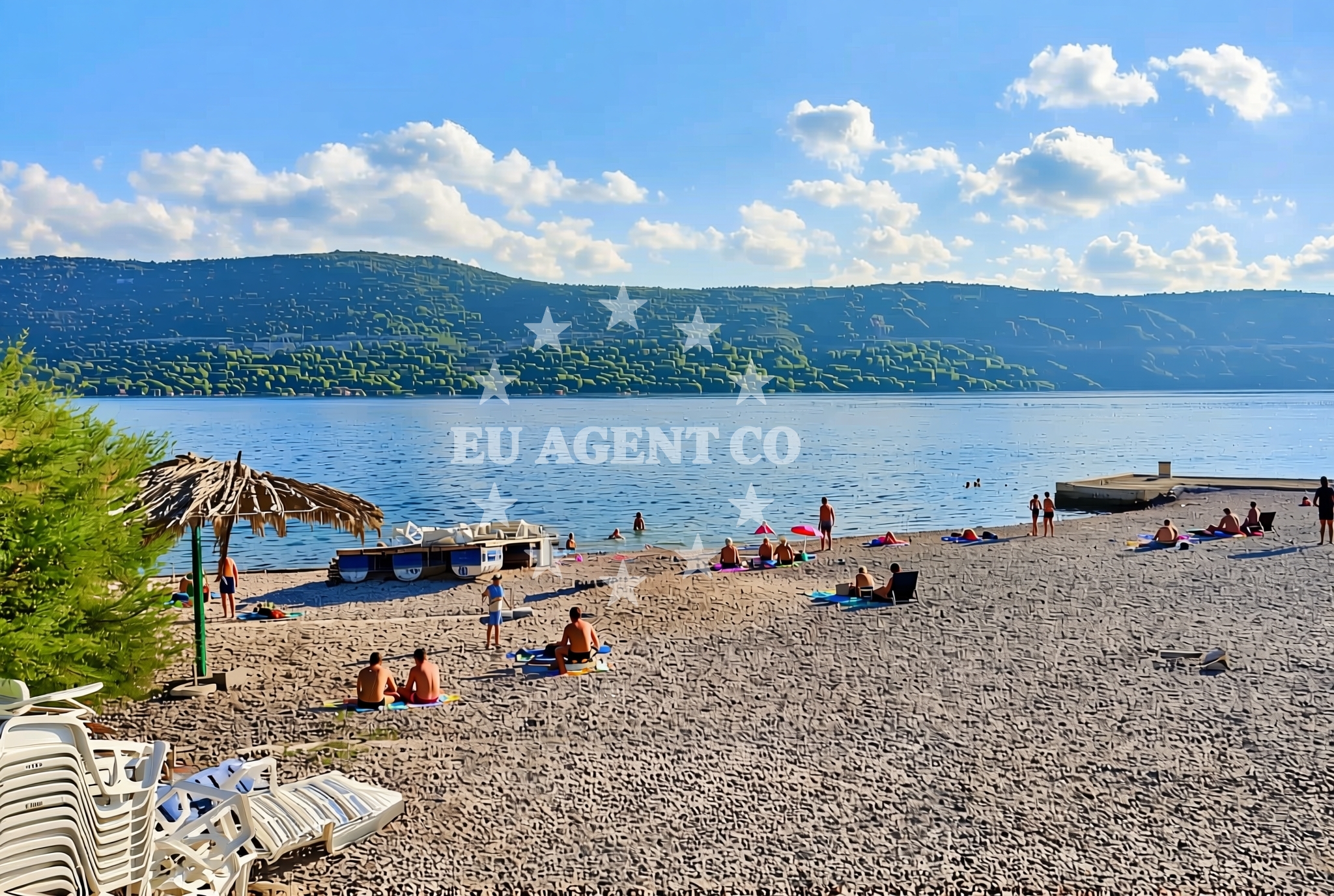 Sea and coastal view of Lungomare, Neum Beach in Lungomare