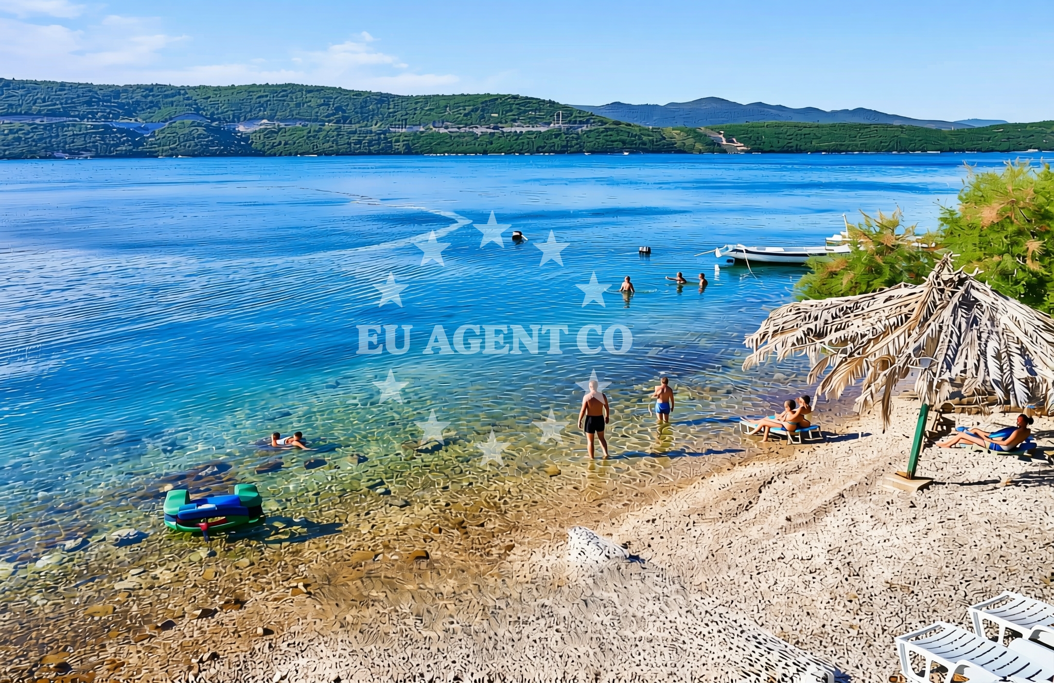 Beach facilities and surroundings at Lungomare, Neum Beach in Lungomare