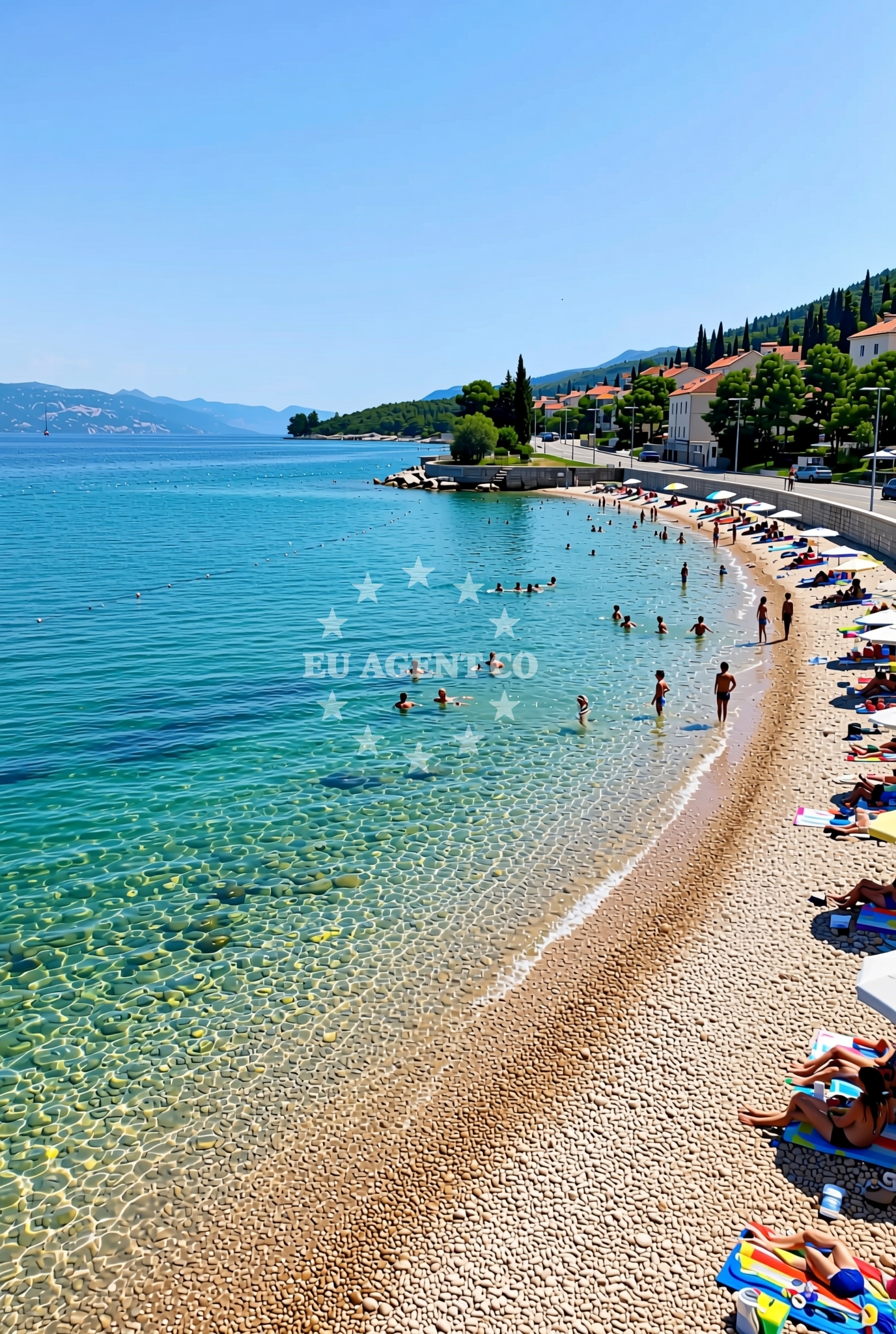Sea and coastal view of Lupis, Lovište Beach in Lupis