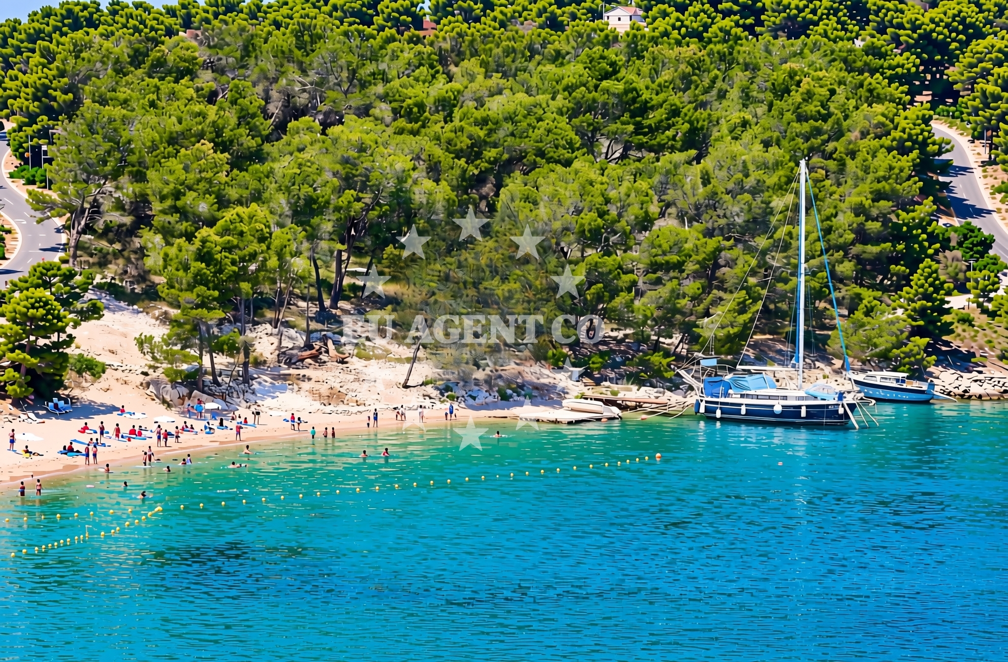 Overview of Luša, Brodarica Beach in Luša