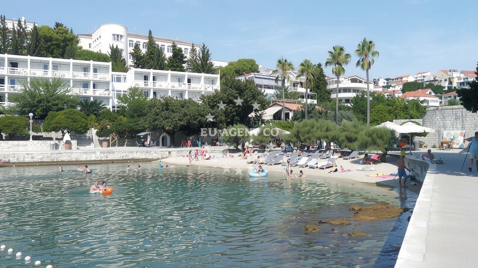 Beach facilities and surroundings at Lusica beach in Hv. Bratovština 1, Hvar