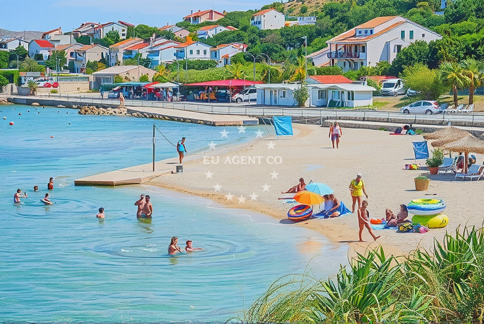 Shoreline and swimming area at Mađarica, Pag (Pag) Beach in Mađarica