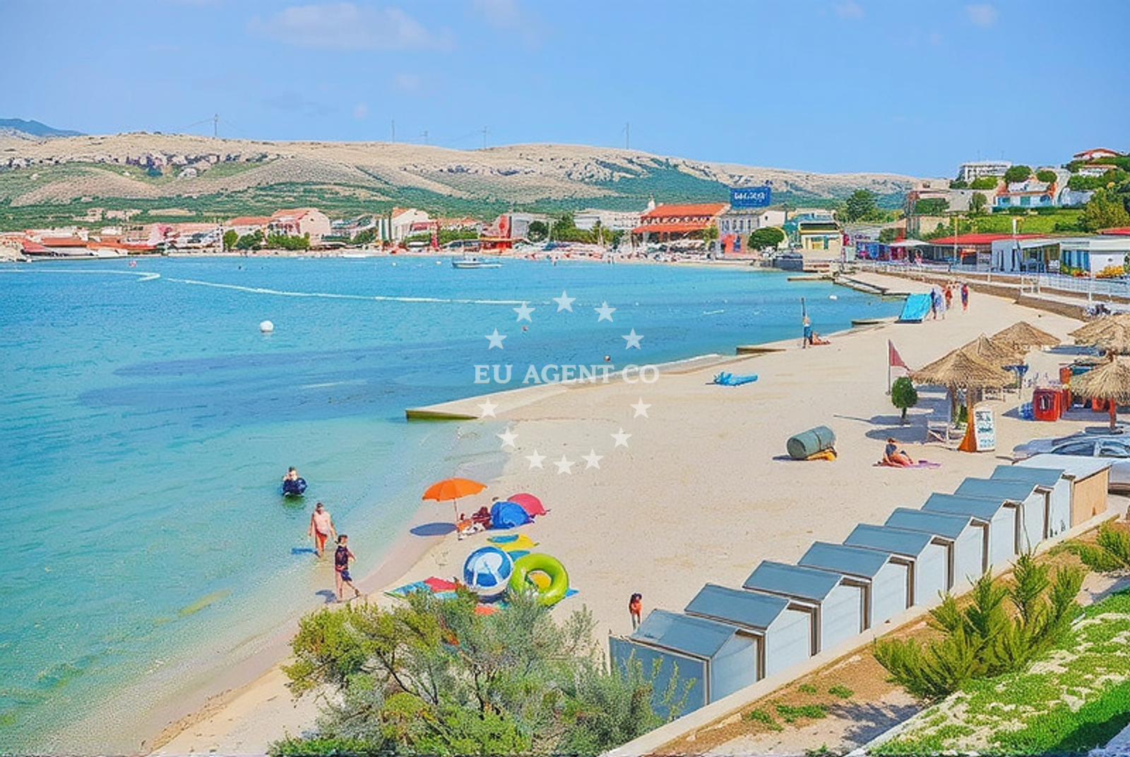 Sea and coastal view of Mađarica, Pag (Pag) Beach in Mađarica