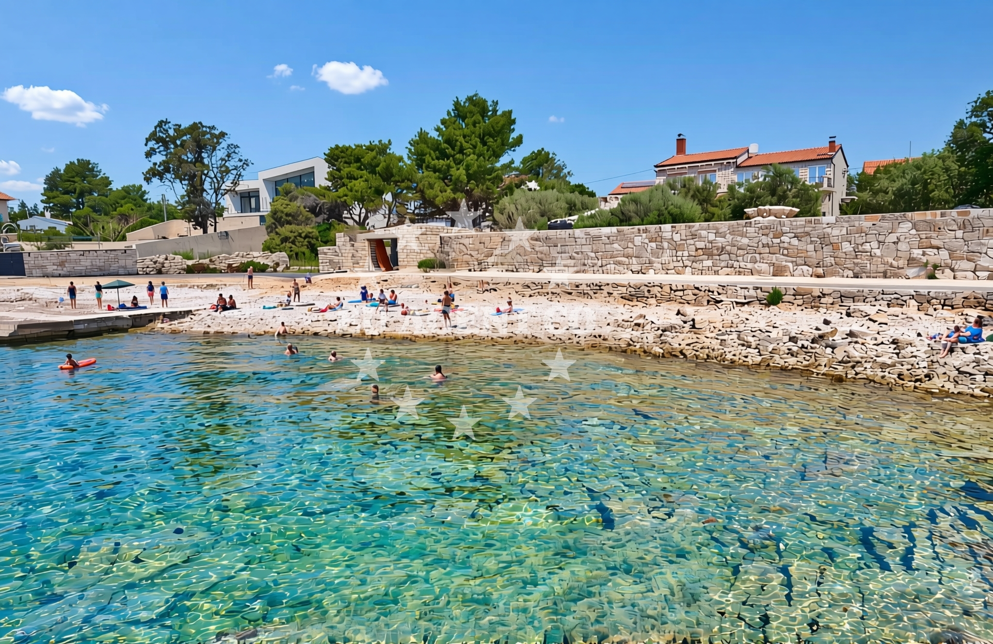 Shoreline and swimming area at Mačak, Sućuraj (Hvar) Beach in Mačak