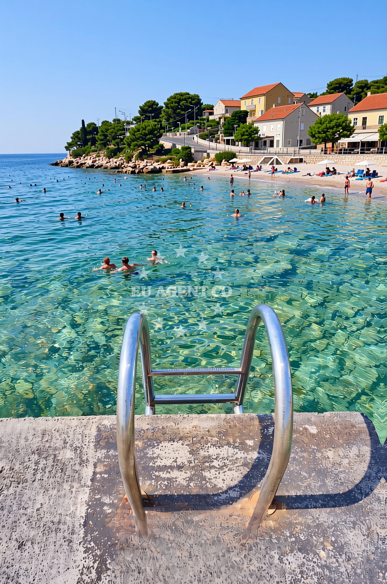 Sea and coastal view of Mačak, Sućuraj (Hvar) Beach in Mačak