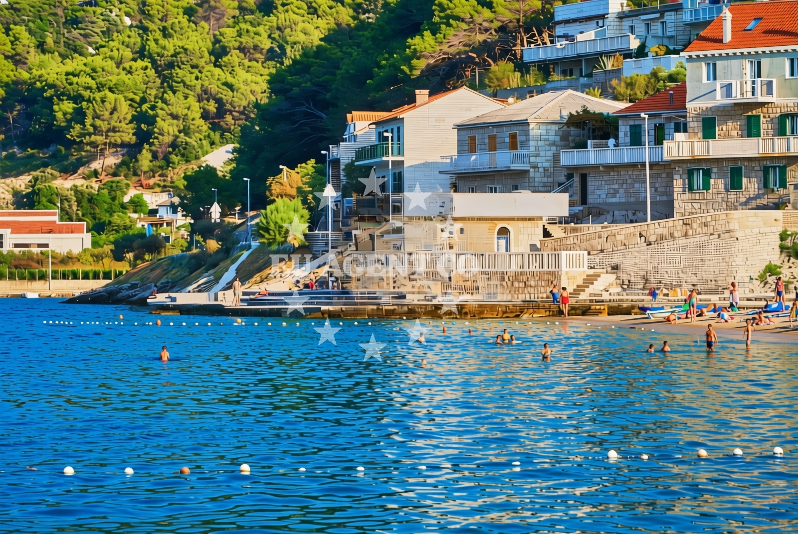 Sea and coastal view of Macel, Pučišća (Brač) Beach in Macel