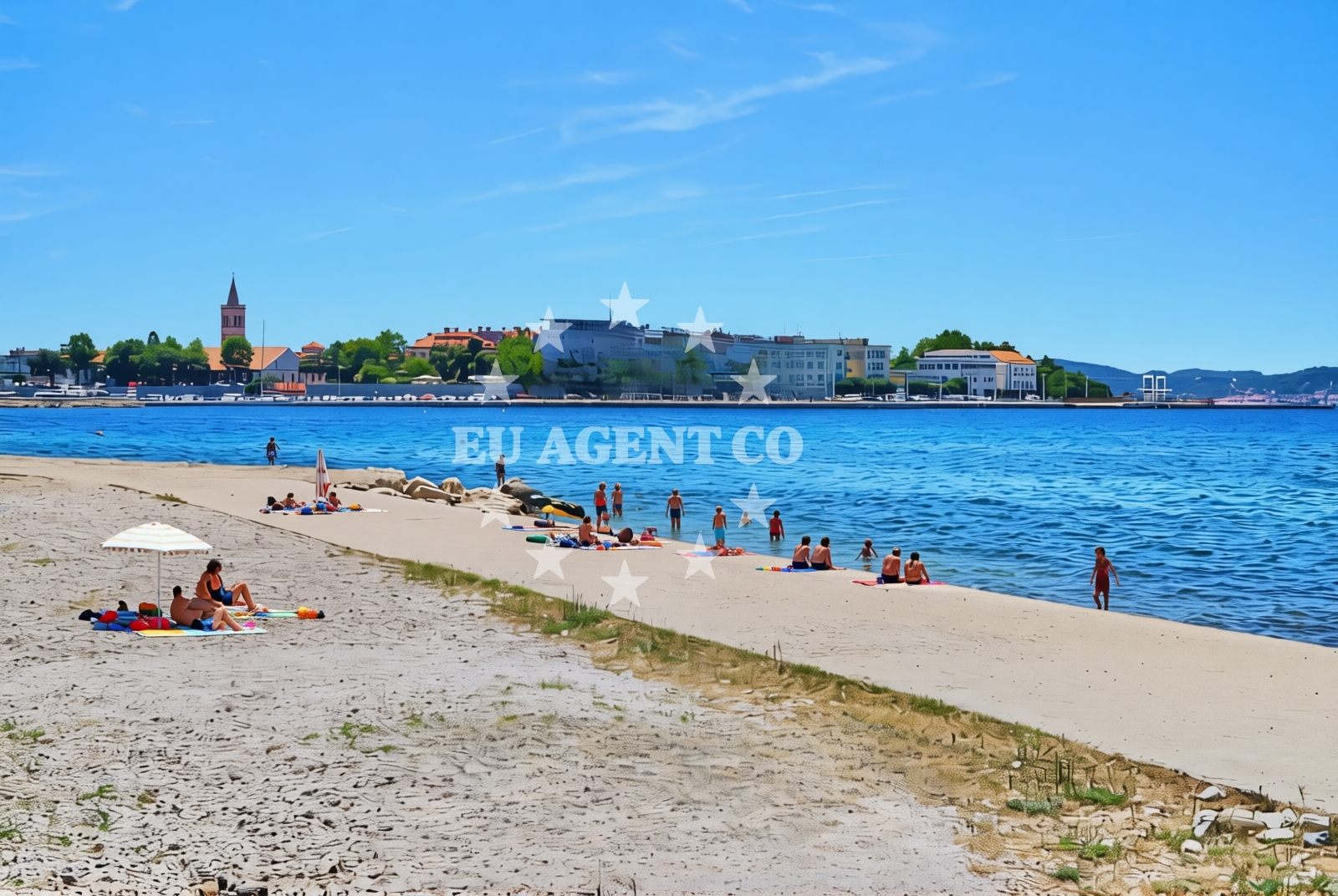 Sea and coastal view of Maestrala, Zadar Beach in Maestrala