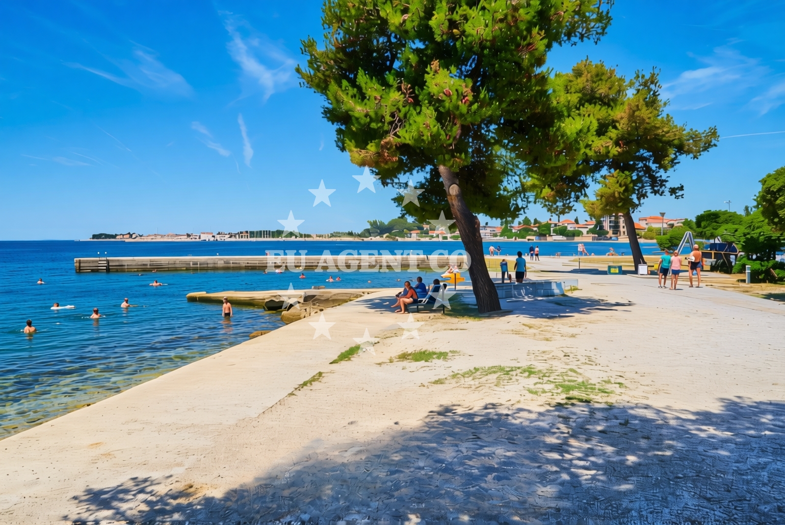 Beach facilities and surroundings at Maestrala, Zadar Beach in Maestrala