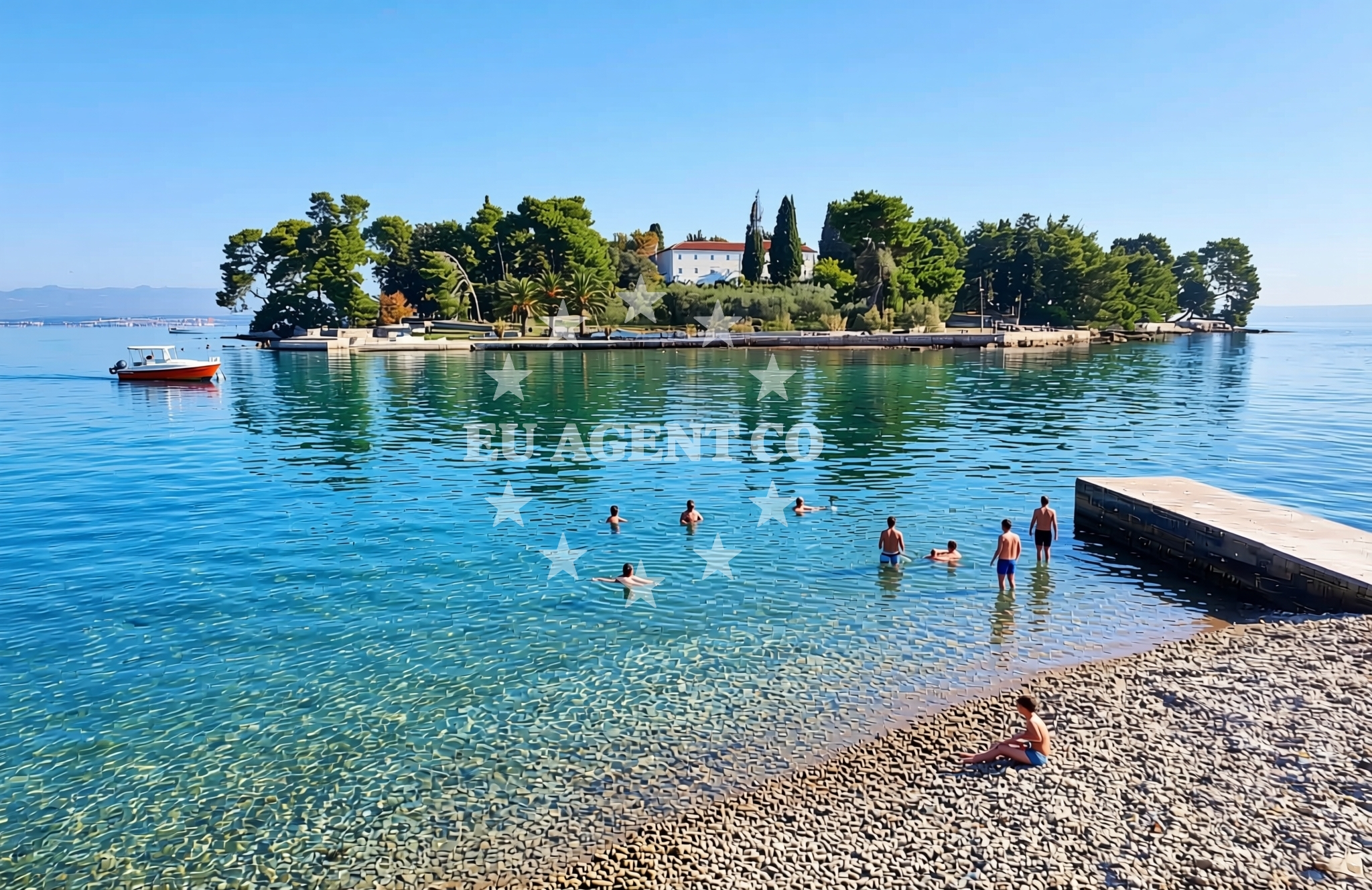 Overview of Magazin, Preko (Ugljan) Beach in Magazin