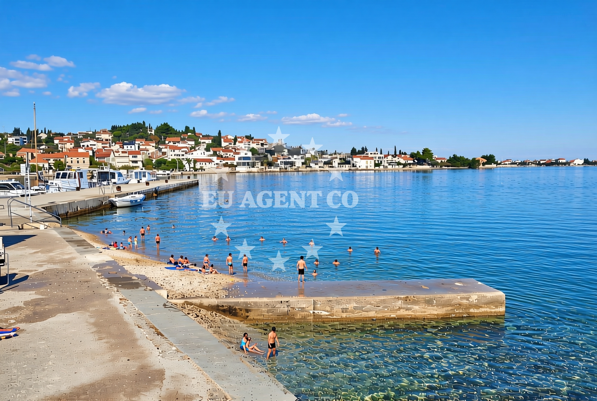 Sea and coastal view of Magazin, Preko (Ugljan) Beach in Magazin
