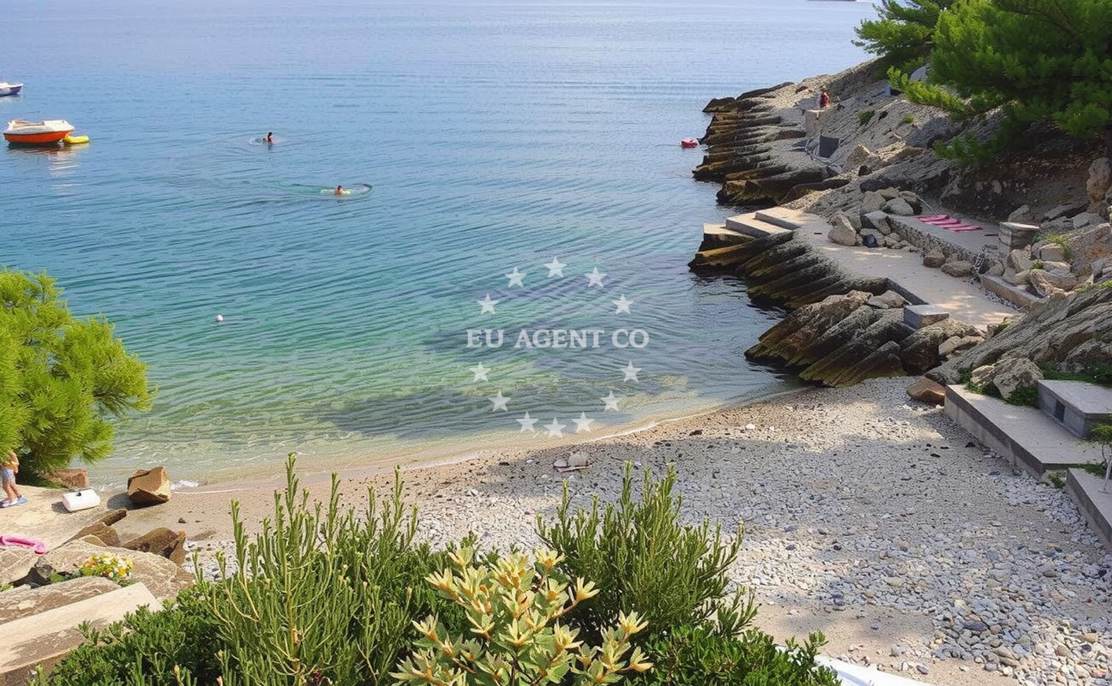 Sea and coastal view of Maja's beach in Riva Pelegrin 89, Stomorska