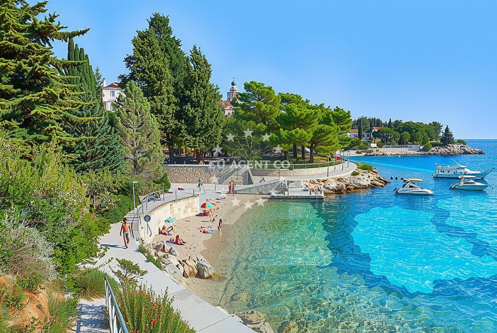 Sea and coastal view of Majerovica beach in Ivana Božitkovića 21, Hvar