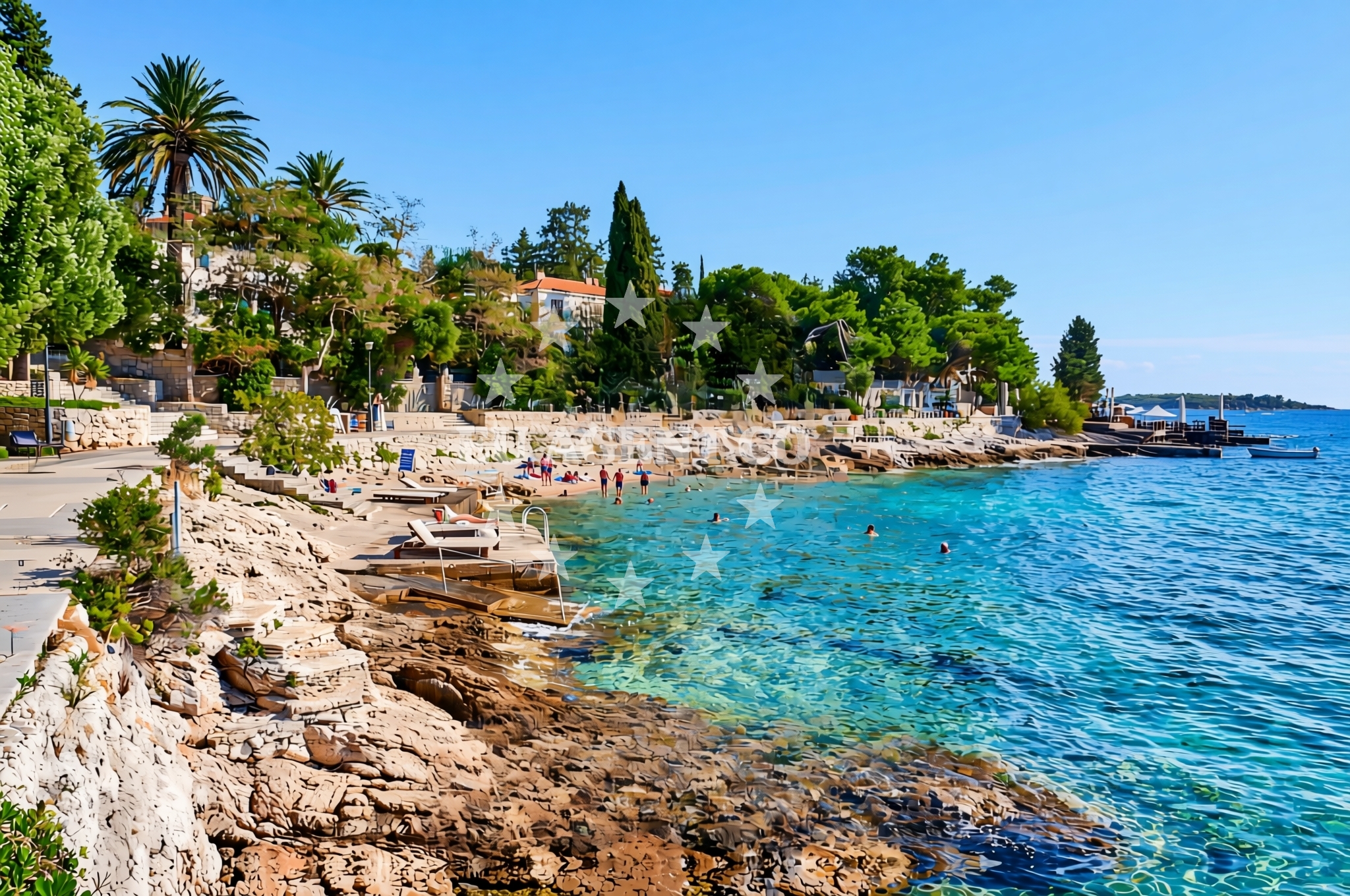 Overview of Majerovica, Hvar (Hvar) Beach in Majerovica