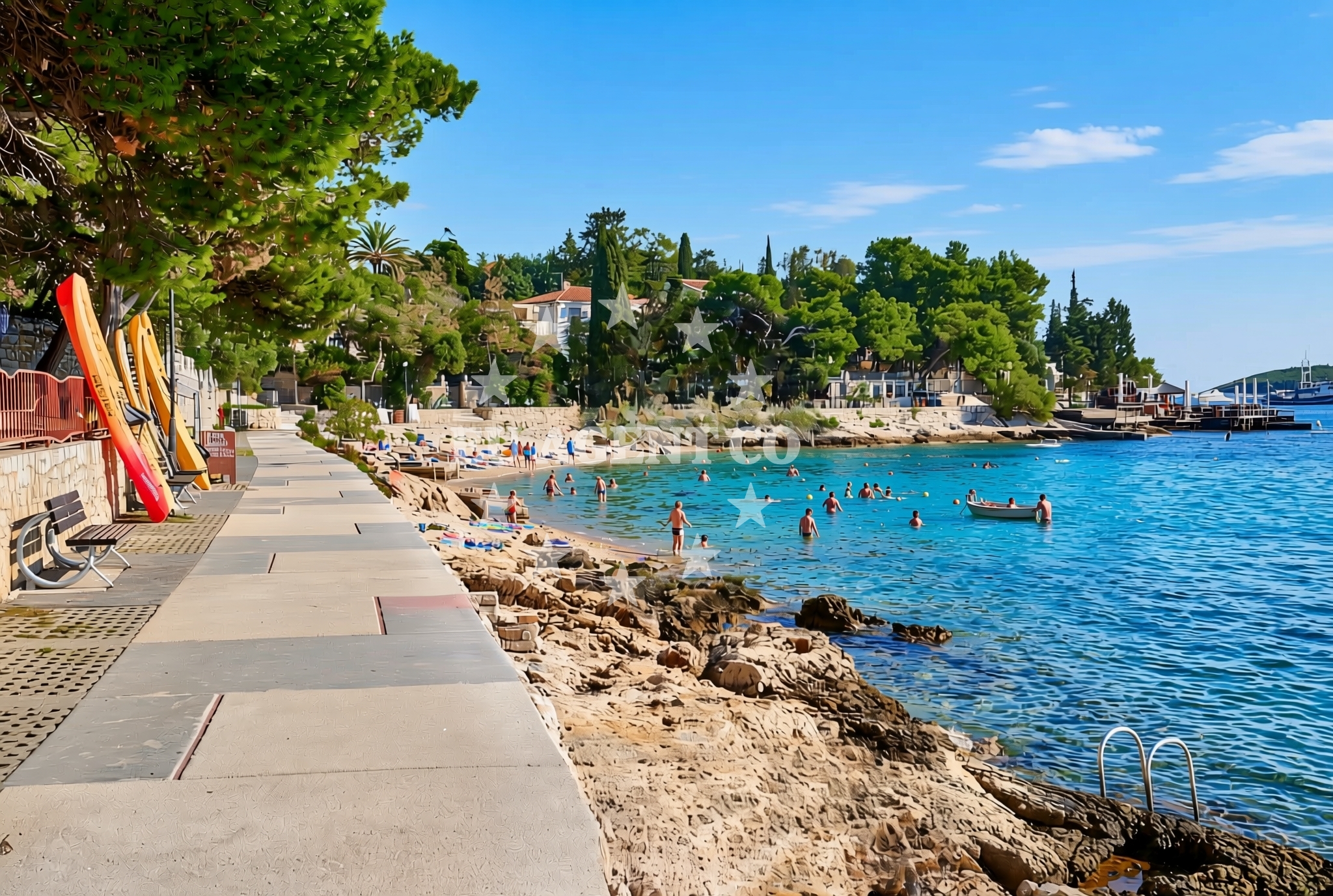 Sea and coastal view of Majerovica, Hvar (Hvar) Beach in Majerovica