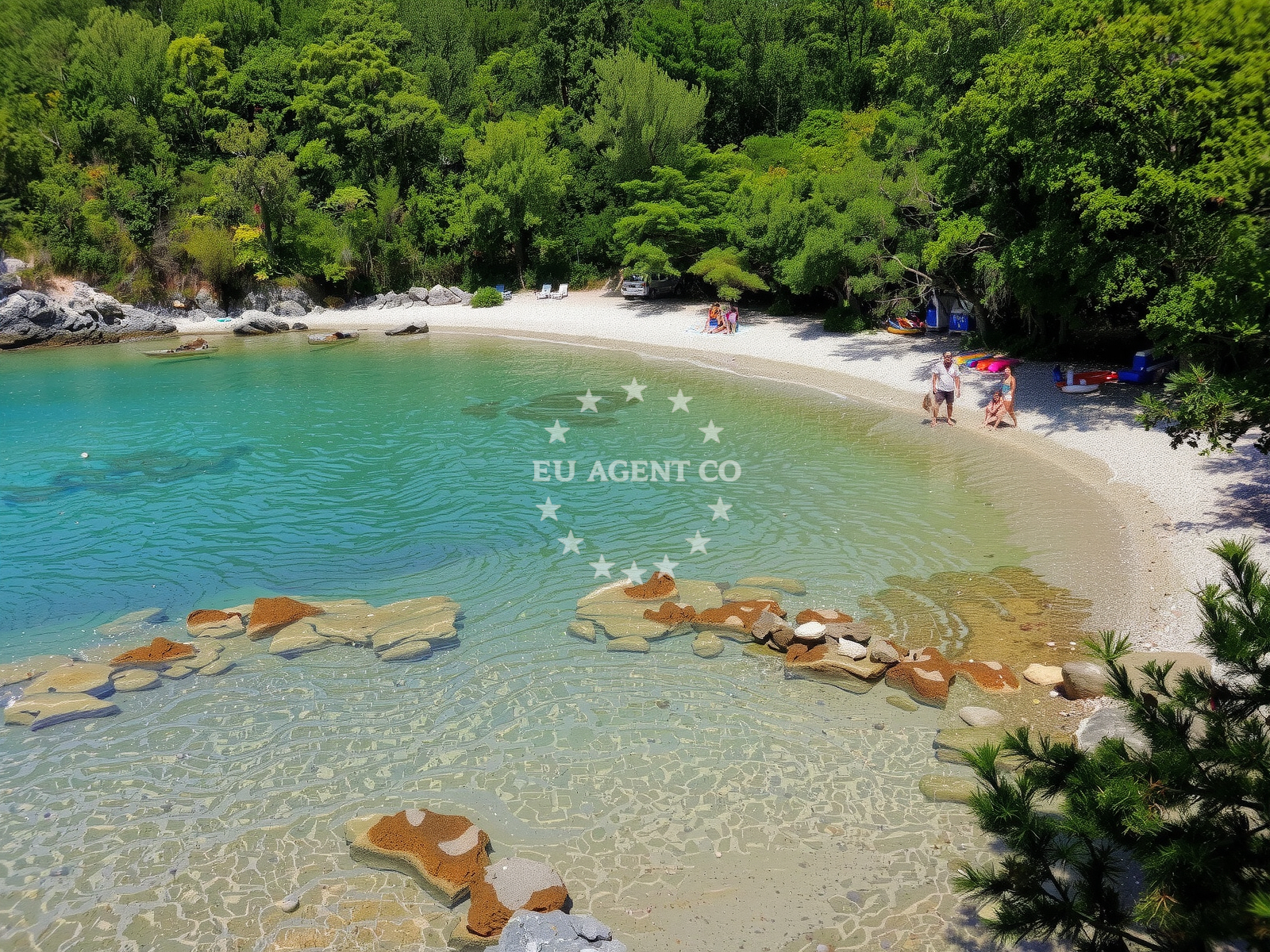 Overview of Makneli beach in 164 Brzac, Krk