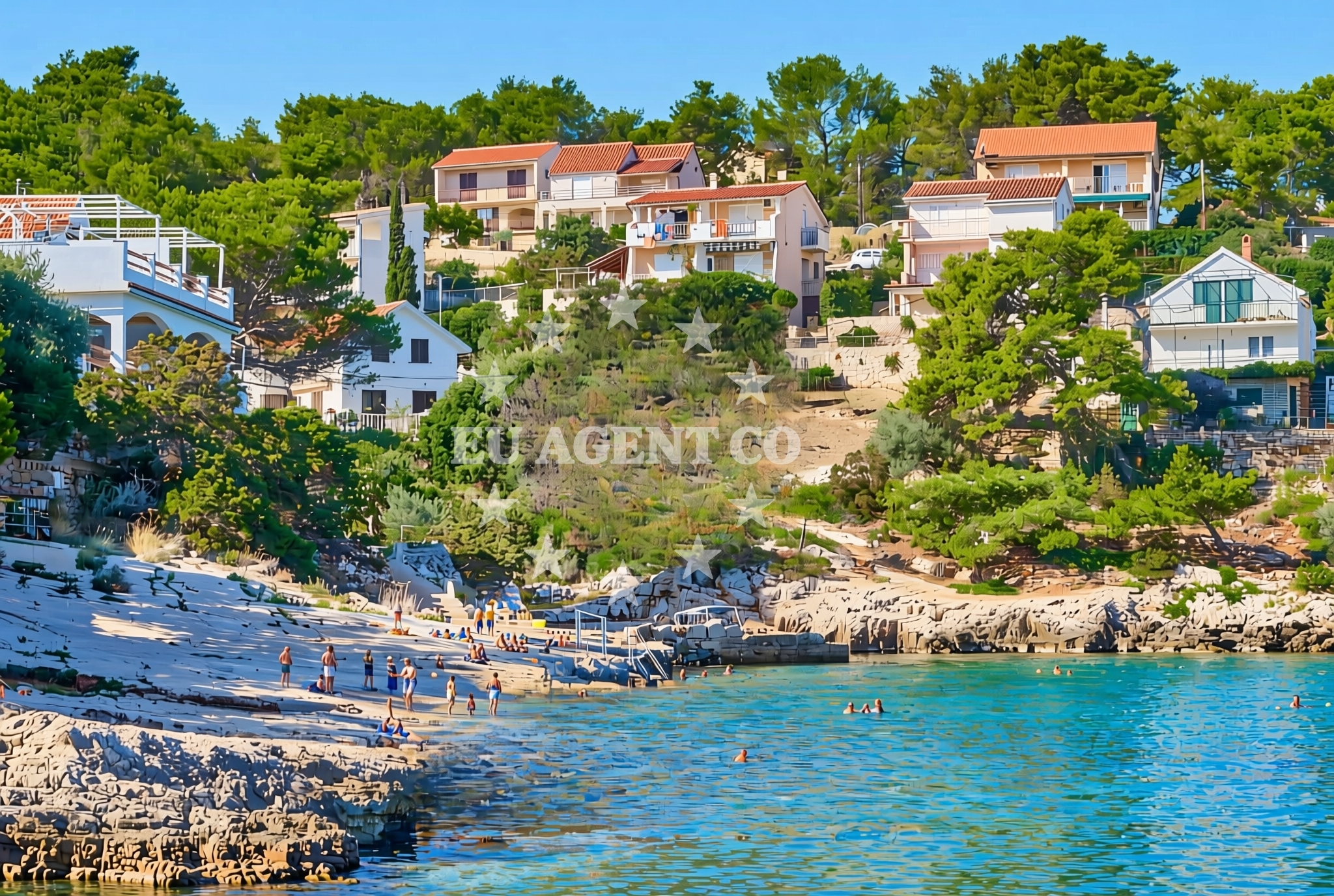 Shoreline and swimming area at Mala Basina, Vrboska (Hvar) Beach in Mala Basina